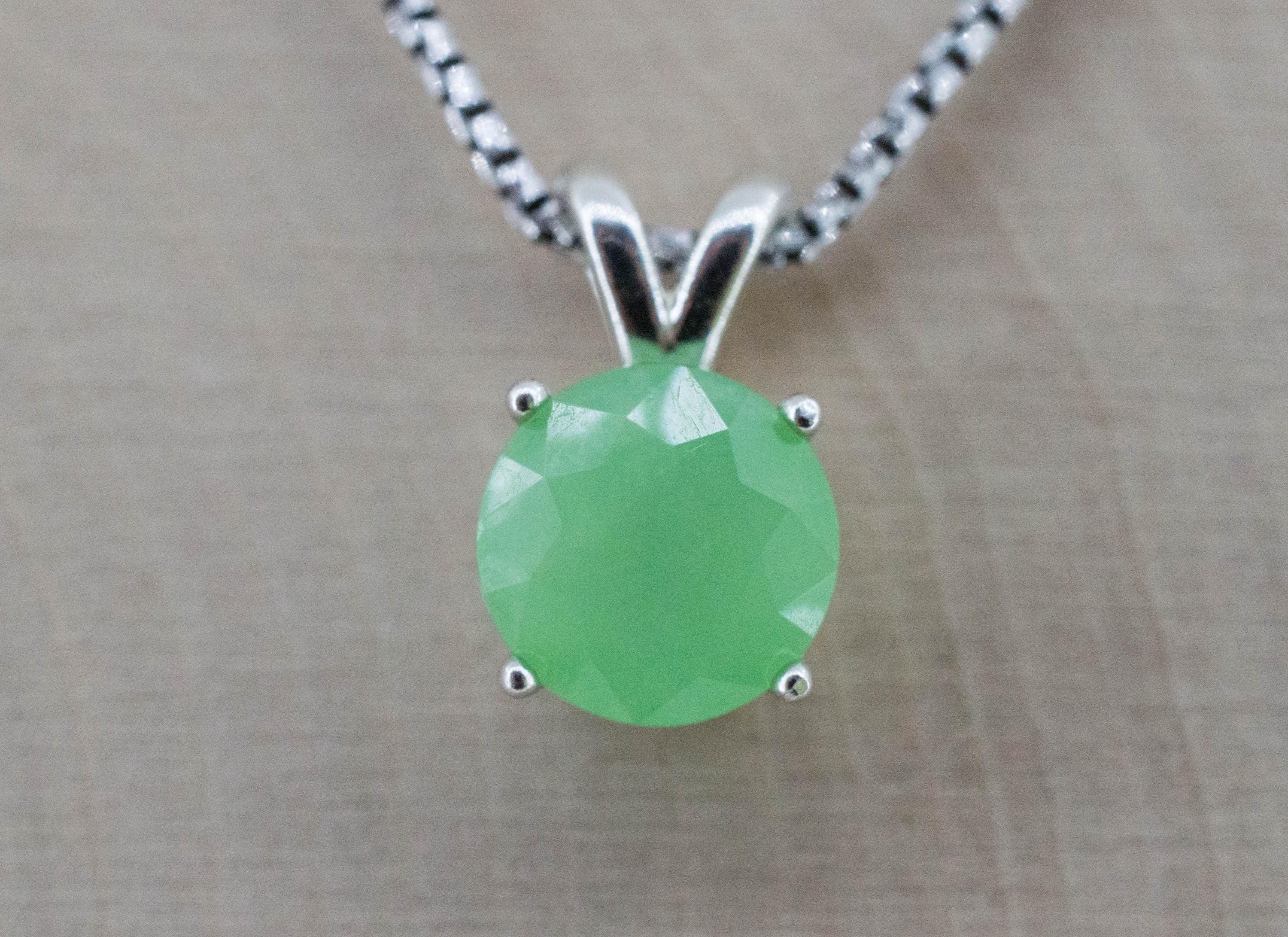 Chrysoprase Pendant; Natural Untreated Australia Chrysoprase; 2.375cts - Mark Oliver Gems