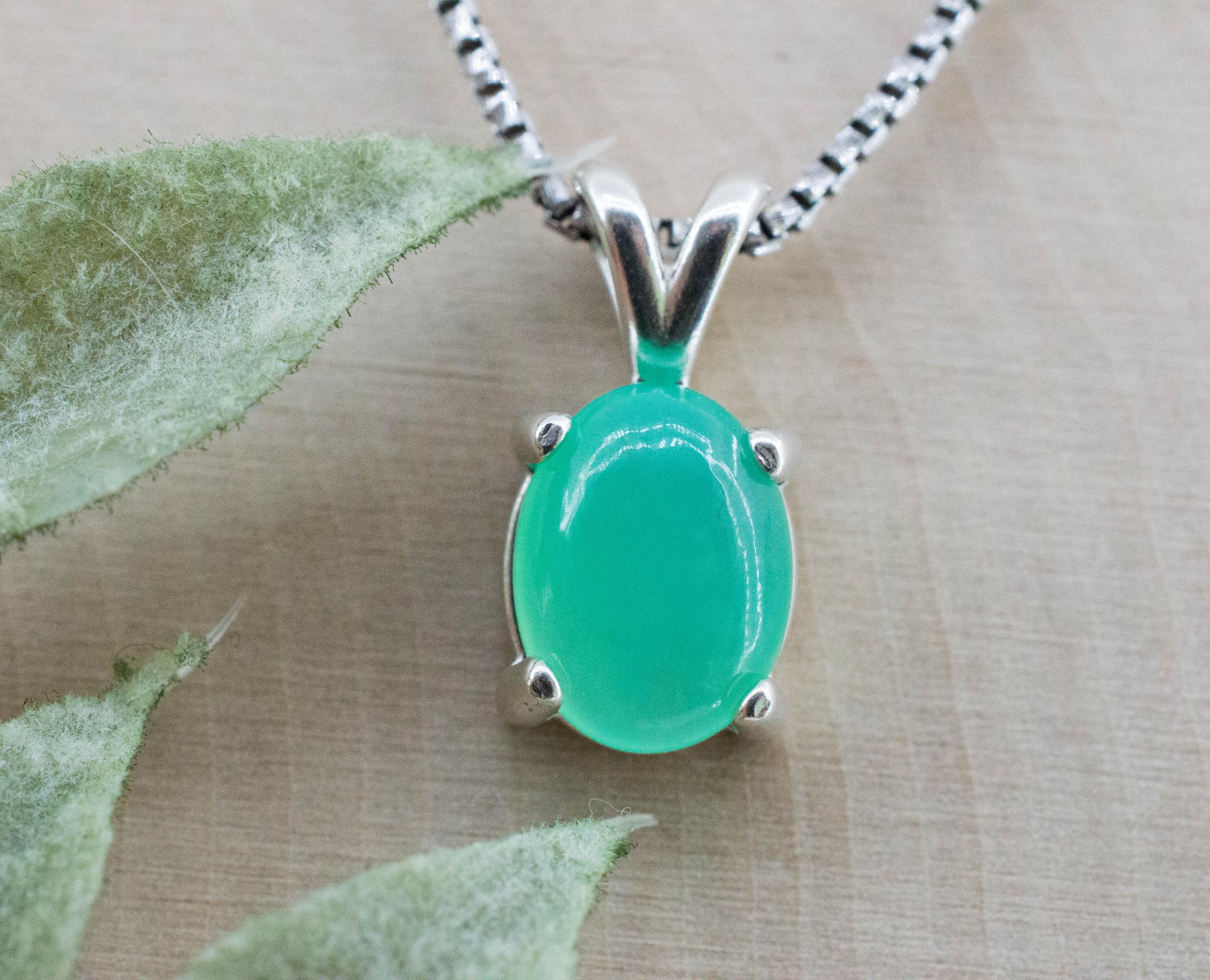 Chrysoprase Pendant; Natural Untreated Australia Chrysoprase; 2.675cts - Mark Oliver Gems