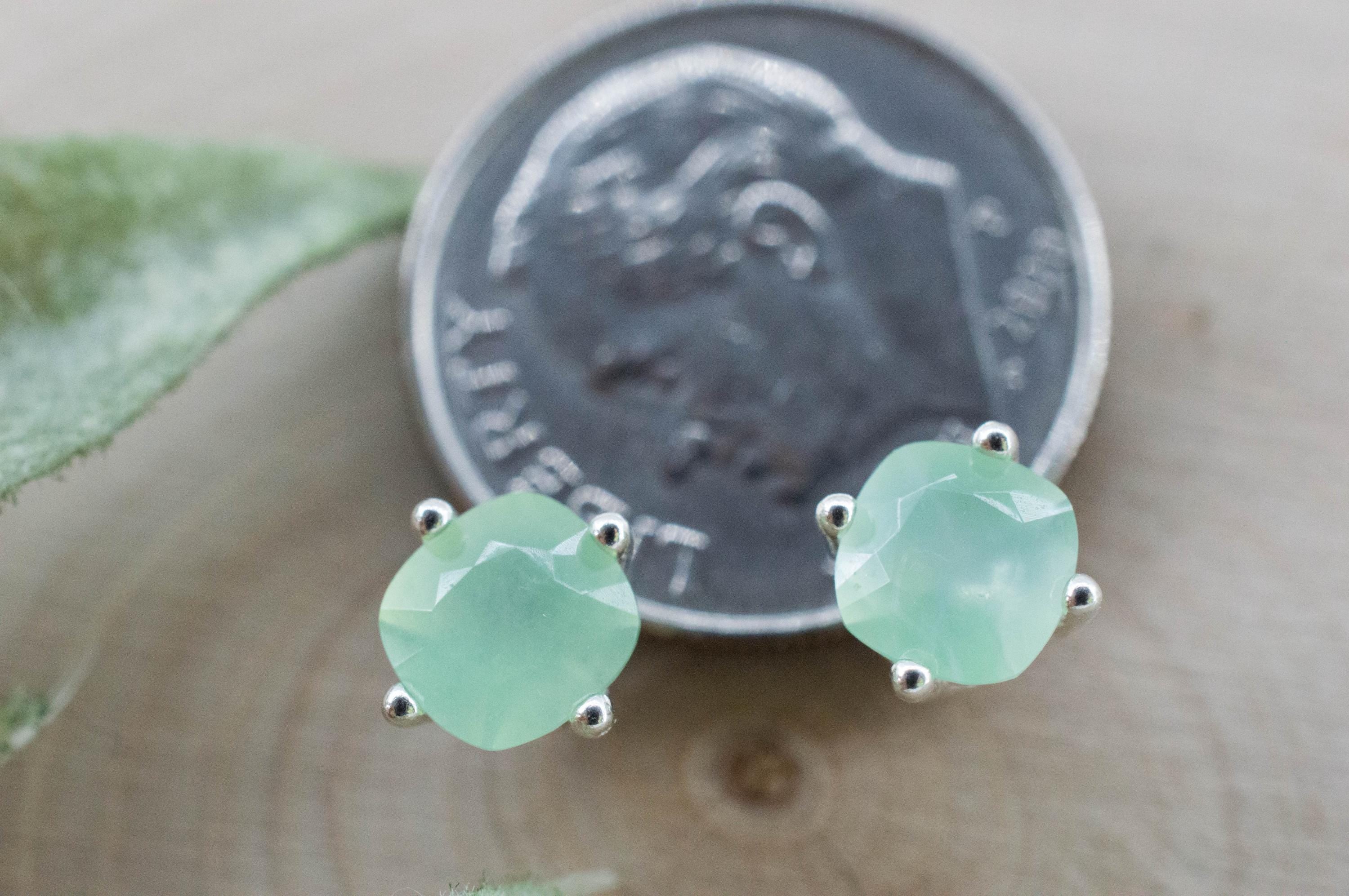 Chrysoprase Earrings, Natural Untreated Australian Chrysoprase; 1.095cts - Mark Oliver Gems