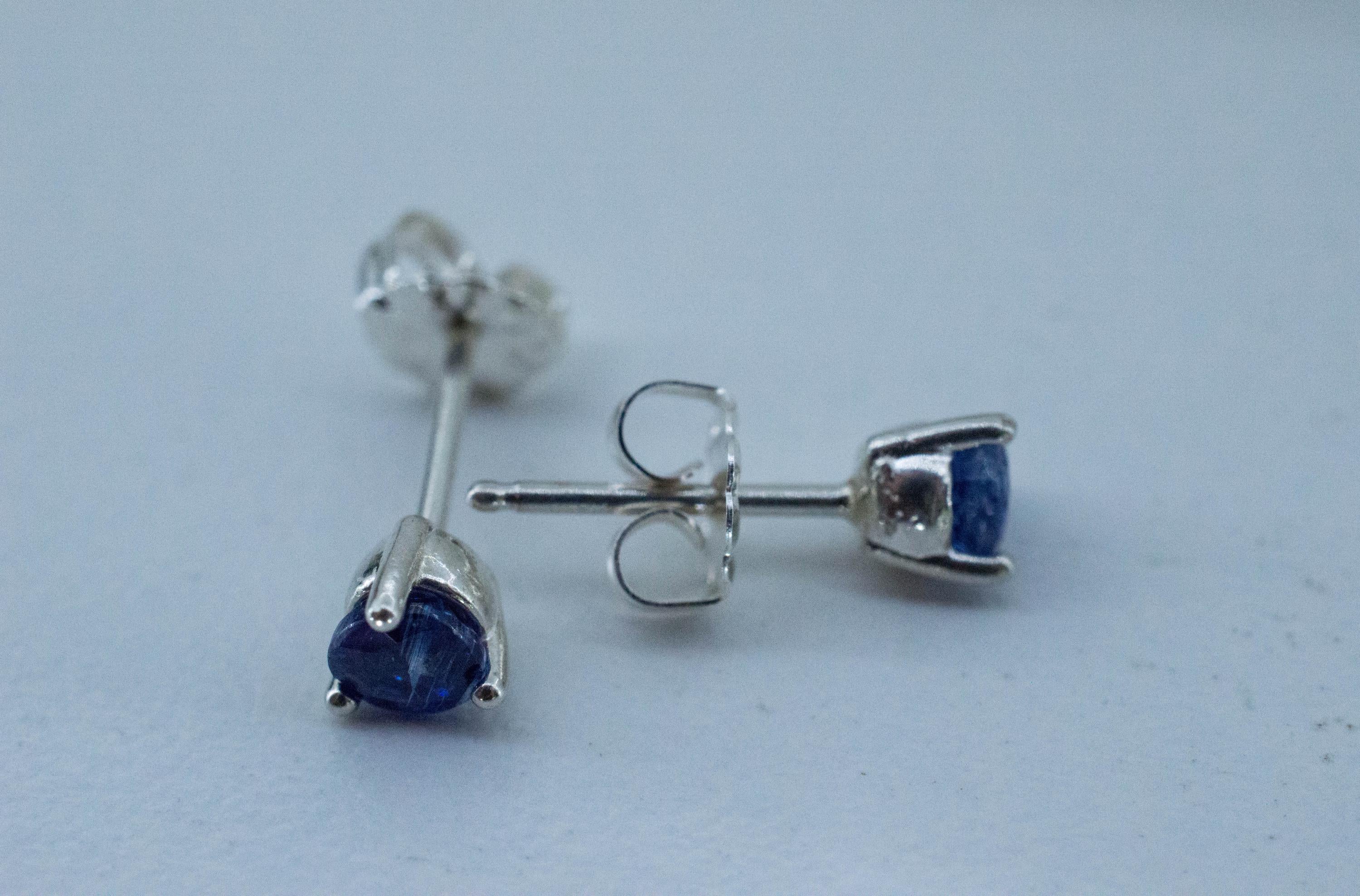 Kyanite Earrings; Natural Untreated Nepal Kyanite; 0.740cts - Mark Oliver Gems
