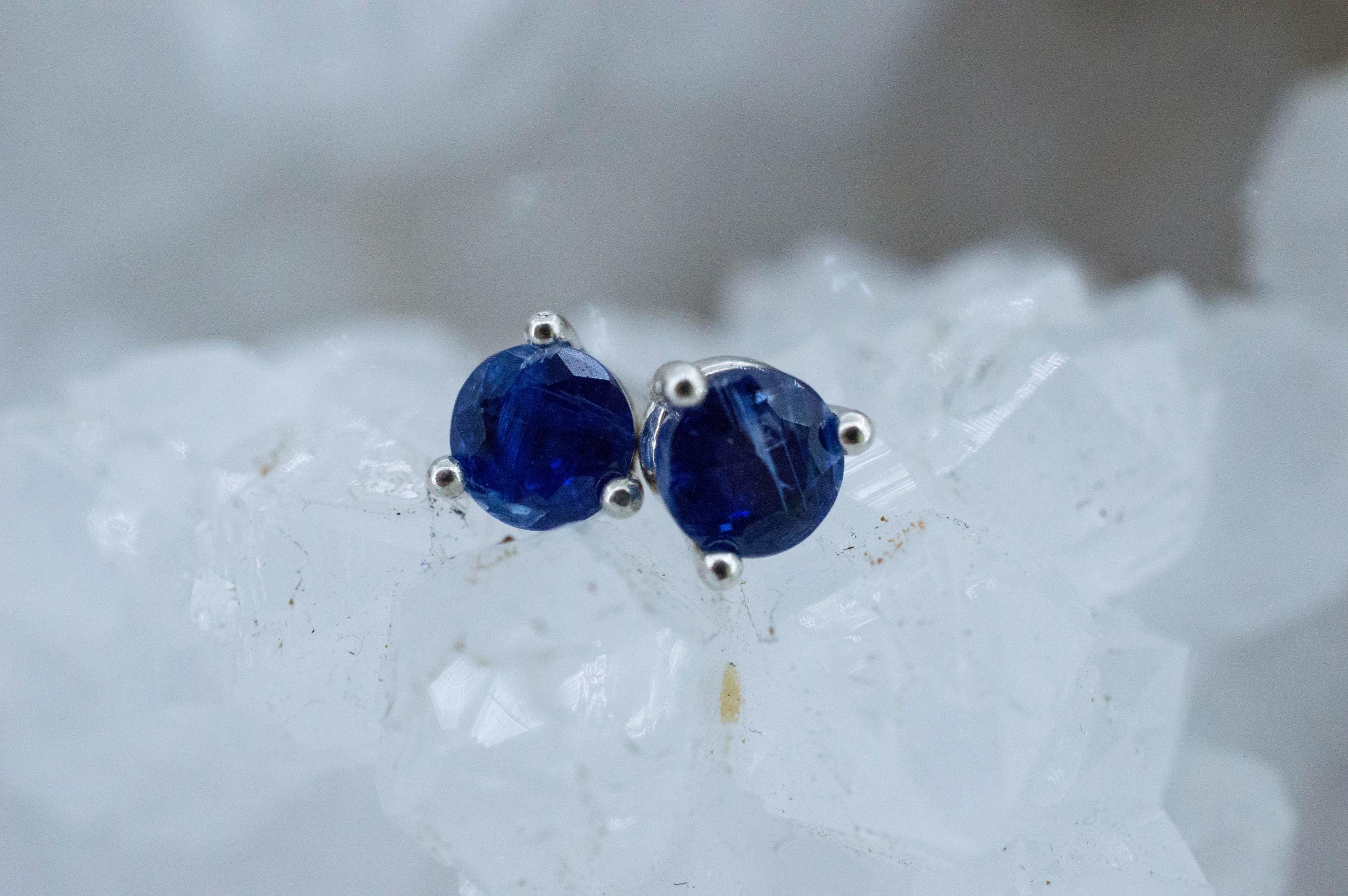 Kyanite Earrings; Natural Untreated Nepal Kyanite; 0.740cts - Mark Oliver Gems