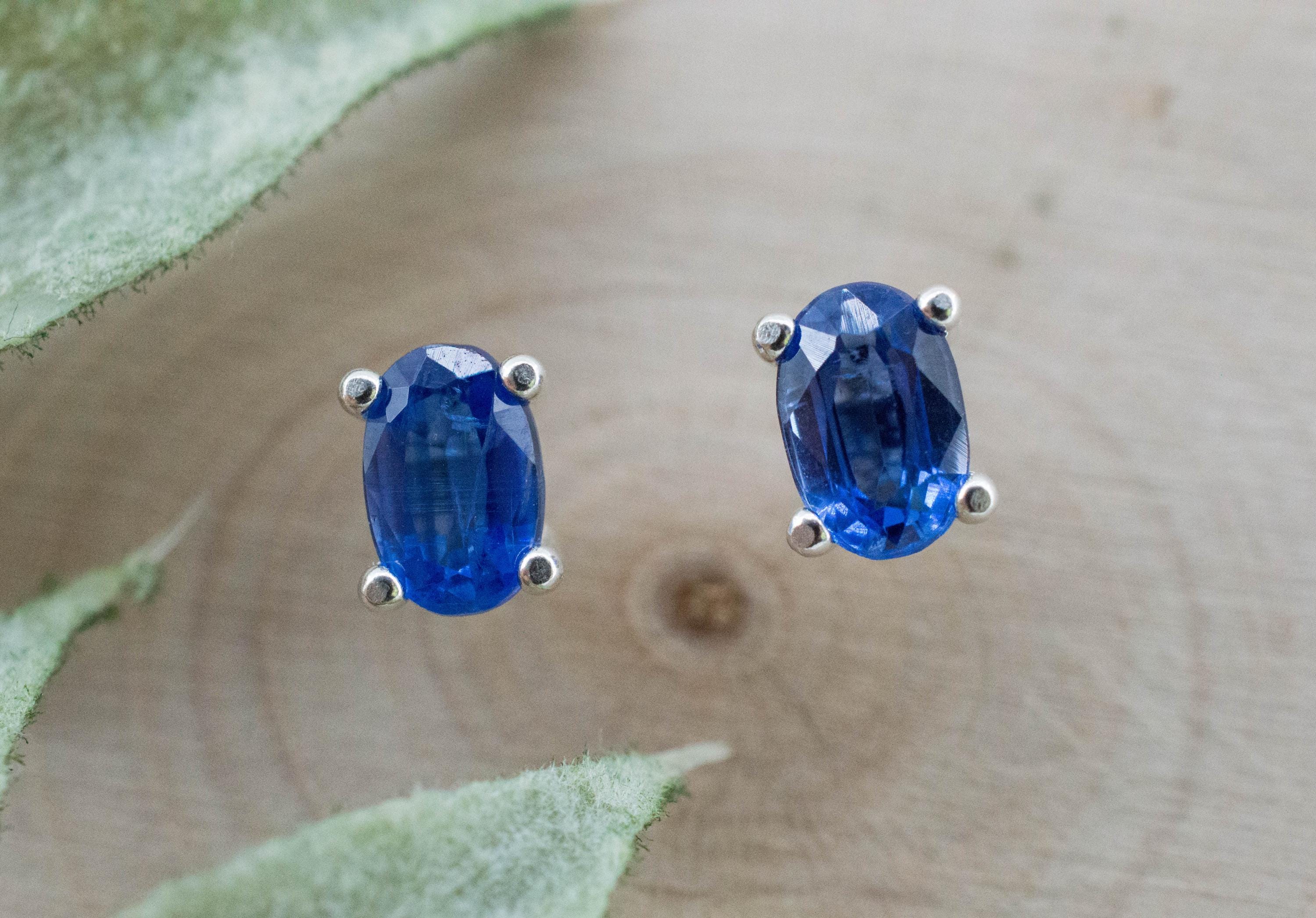 Kyanite Earrings; Natural Untreated Nepal Kyanite; 1.215cts - Mark Oliver Gems