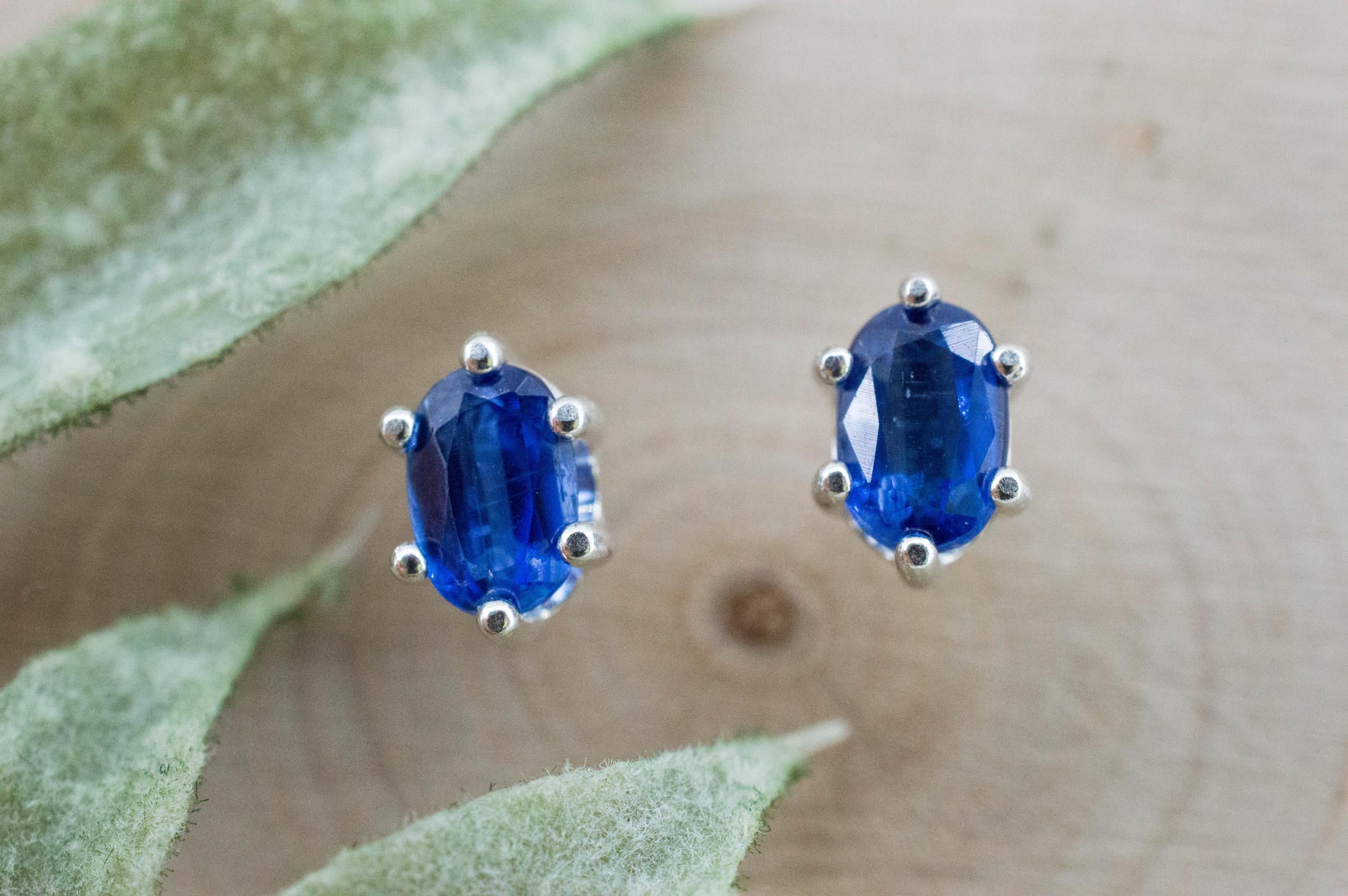 Kyanite Earrings; Natural Untreated Nepal Kyanite; 1.370cts - Mark Oliver Gems