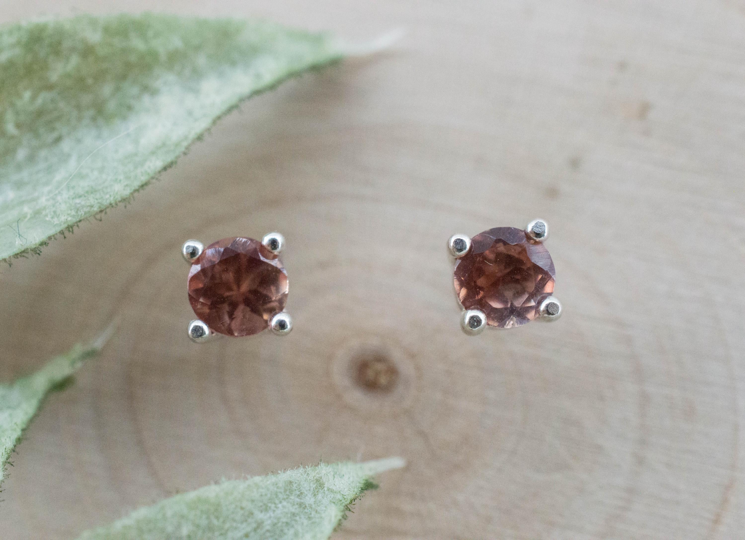 Oregon Sunstone Earrings; Natural Untreated USA Sunstone; 0.425cts - Mark Oliver Gems