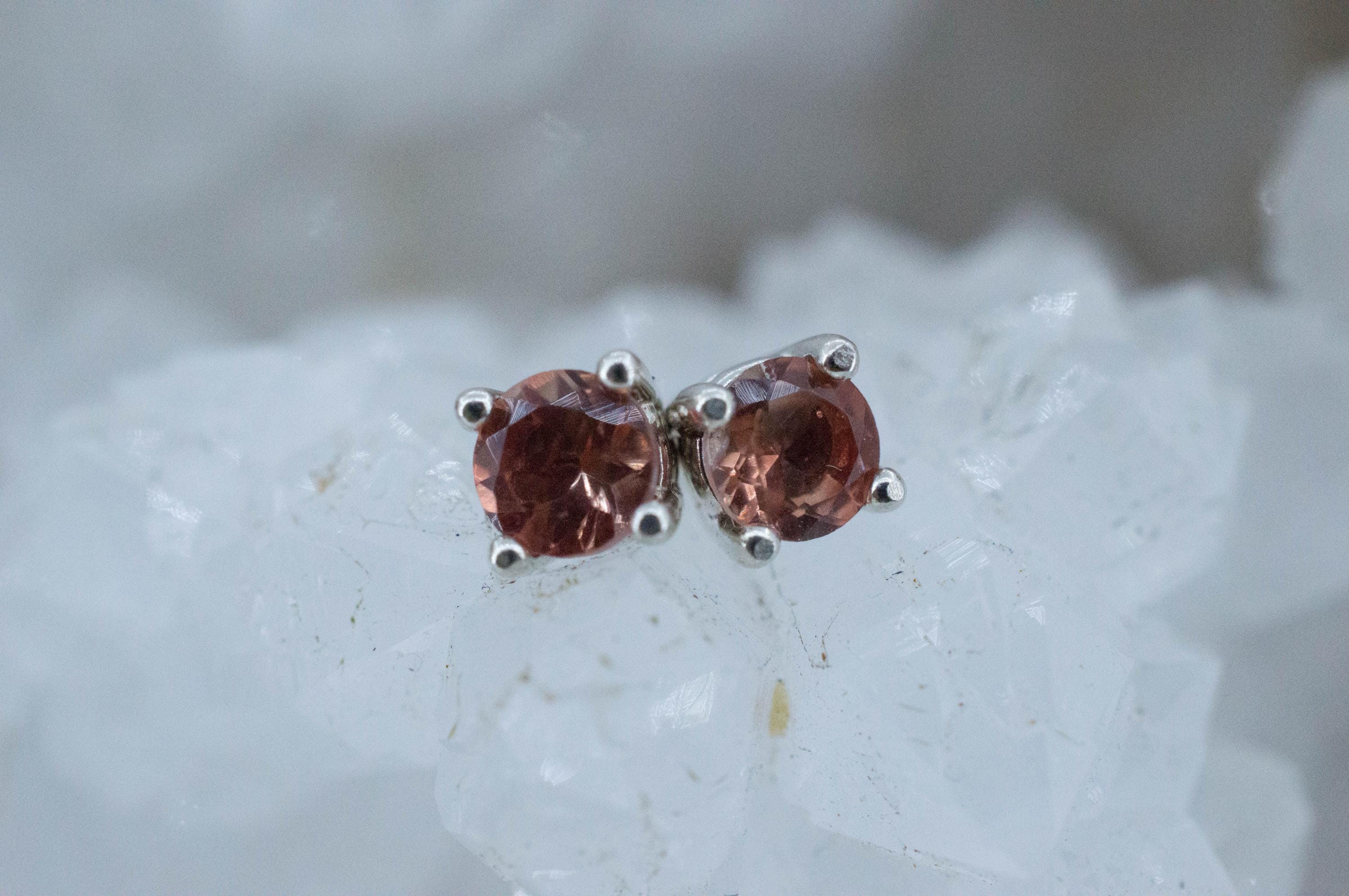 Oregon Sunstone Earrings; Natural Untreated USA Sunstone; 0.425cts - Mark Oliver Gems