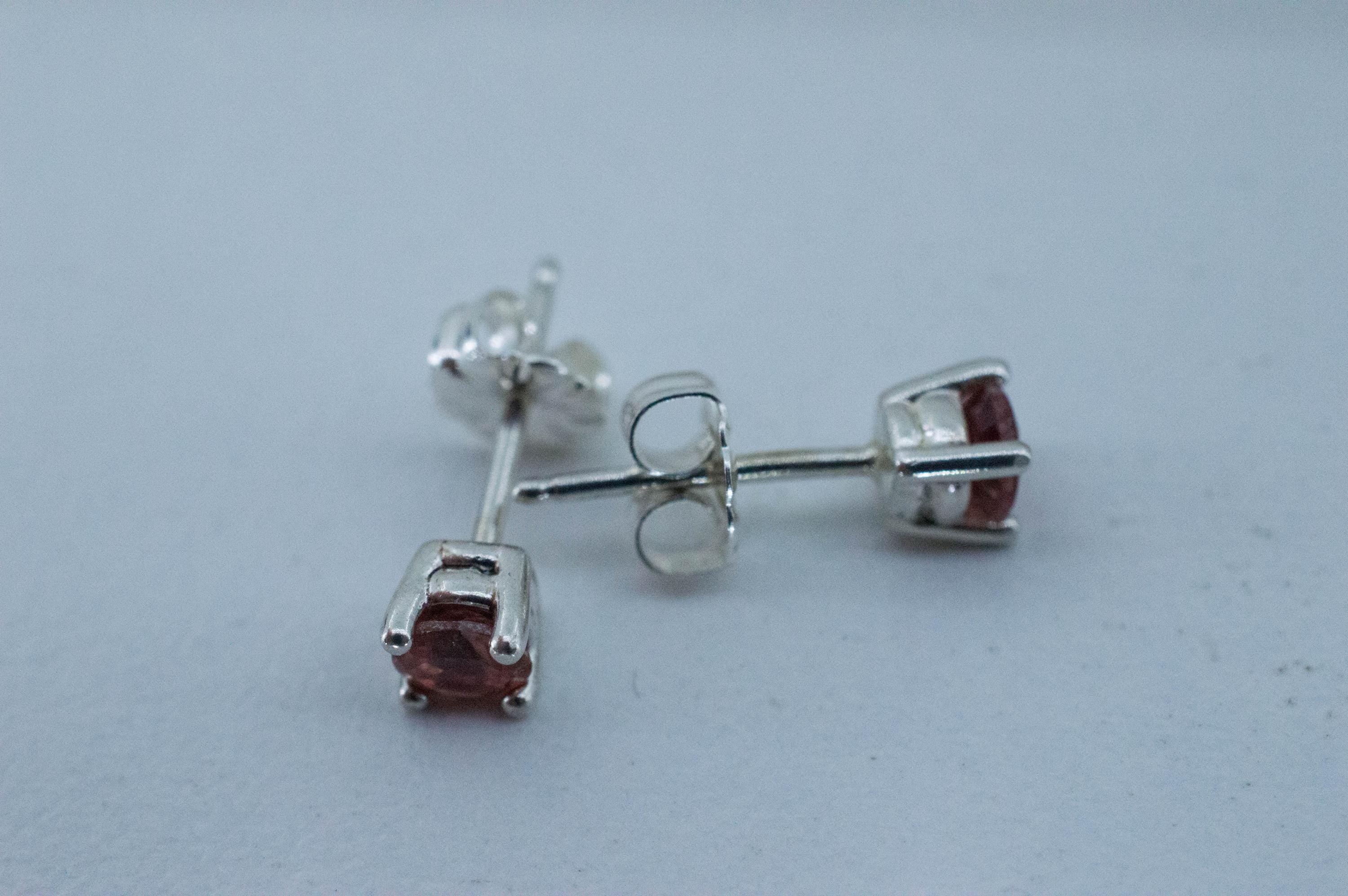 Oregon Sunstone Earrings; Natural Untreated USA Sunstone; 0.425cts - Mark Oliver Gems