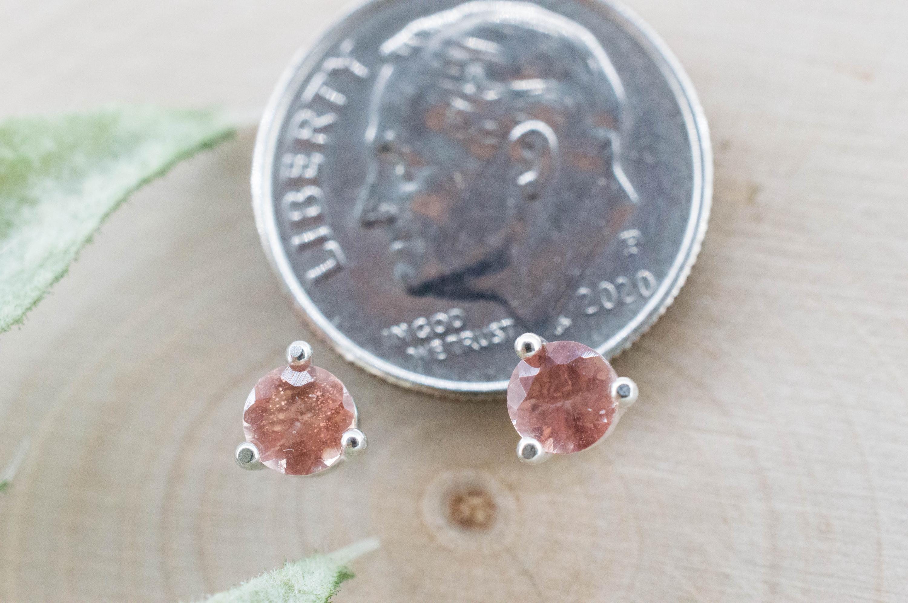 Oregon Sunstone Earrings; Natural Untreated USA Sunstone; 0.430cts - Mark Oliver Gems
