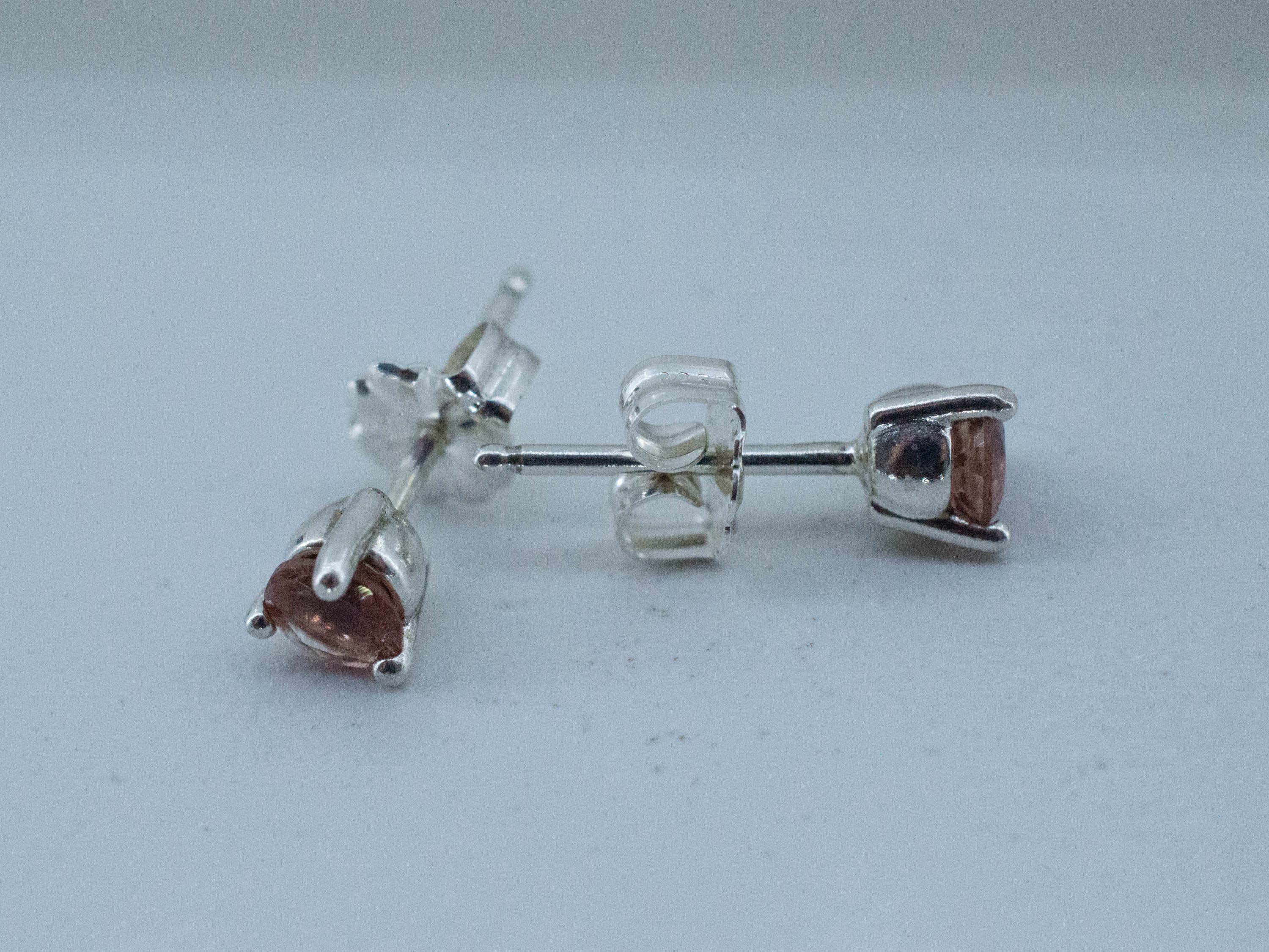 Oregon Sunstone Earrings; Natural Untreated USA Sunstone; 0.435cts - Mark Oliver Gems