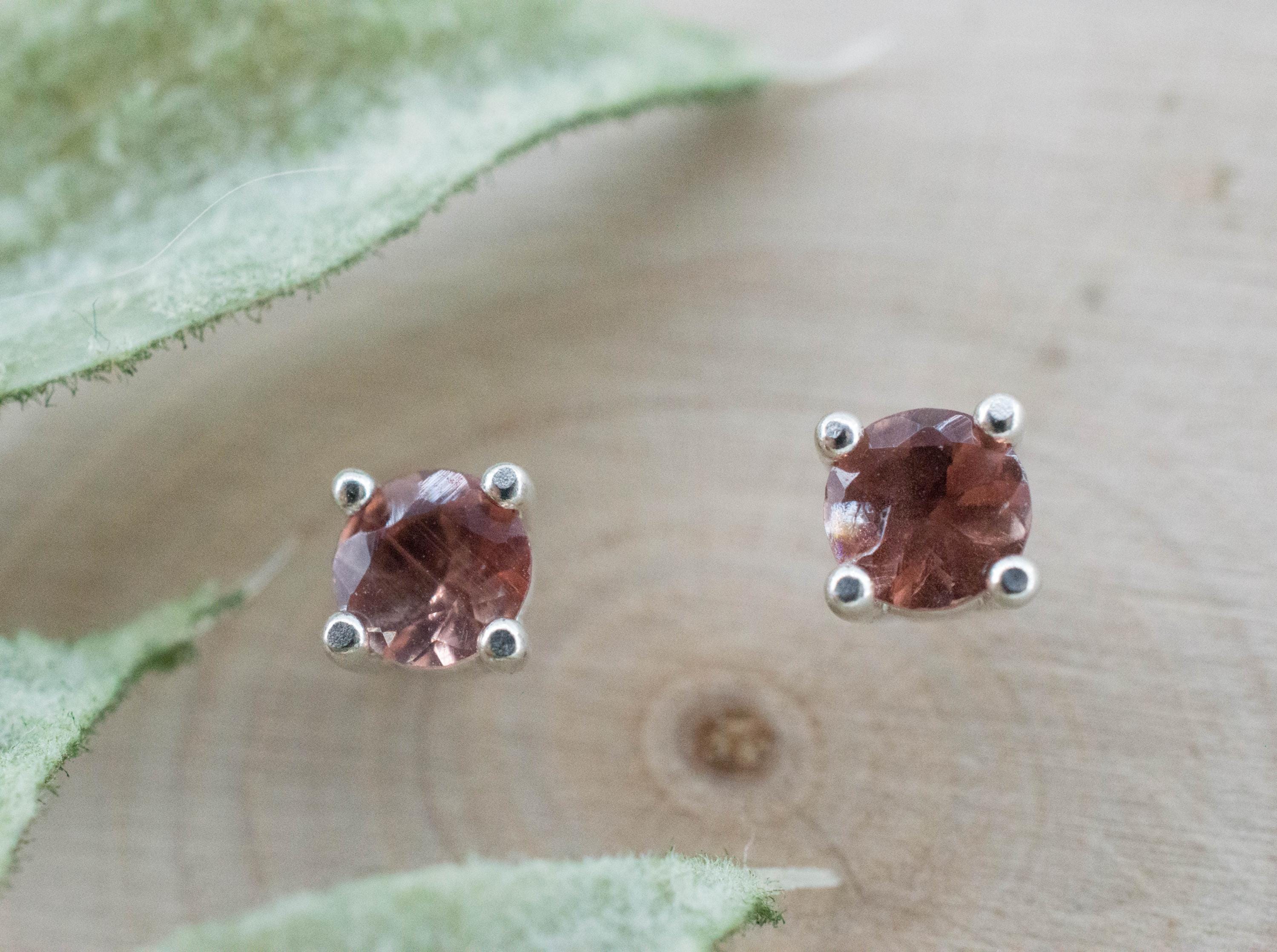 Oregon Sunstone Earrings; Natural Untreated USA Sunstone; 0.445cts - Mark Oliver Gems