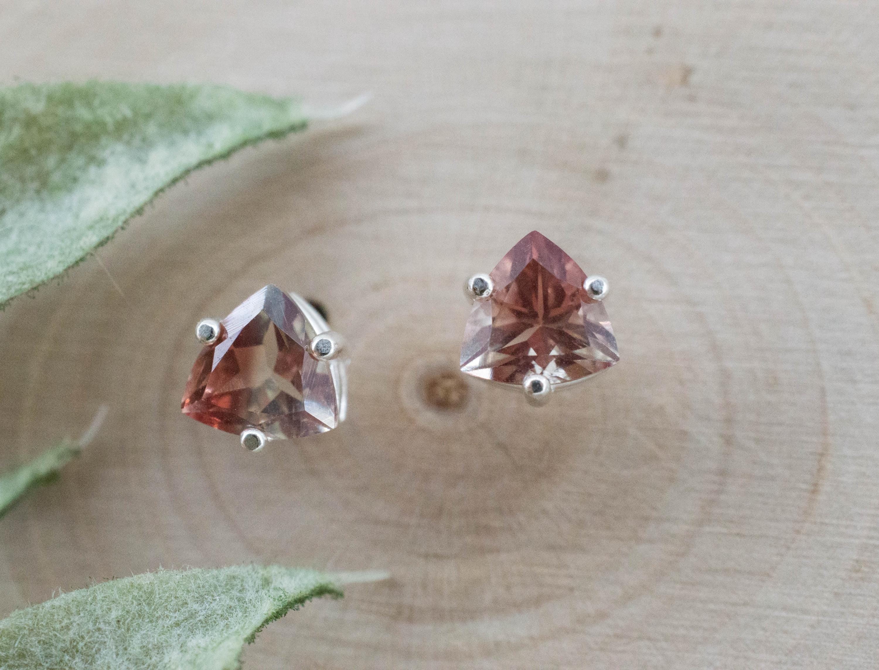 Oregon Sunstone Earrings; Natural Untreated USA Sunstone; 1.410cts - Mark Oliver Gems