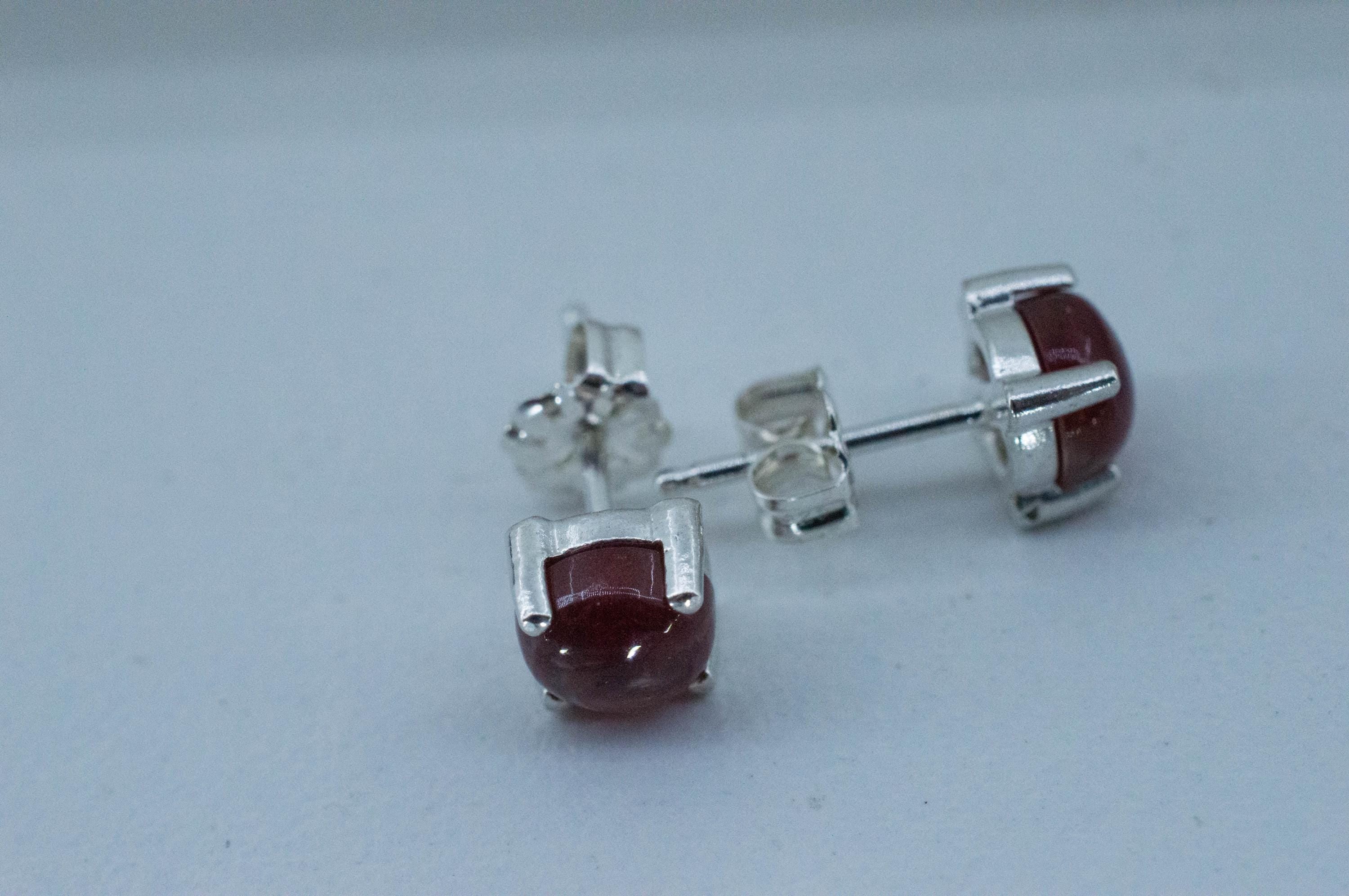 Oregon Sunstone Earrings; Natural Untreated USA Sunstone; 1.980cts - Mark Oliver Gems