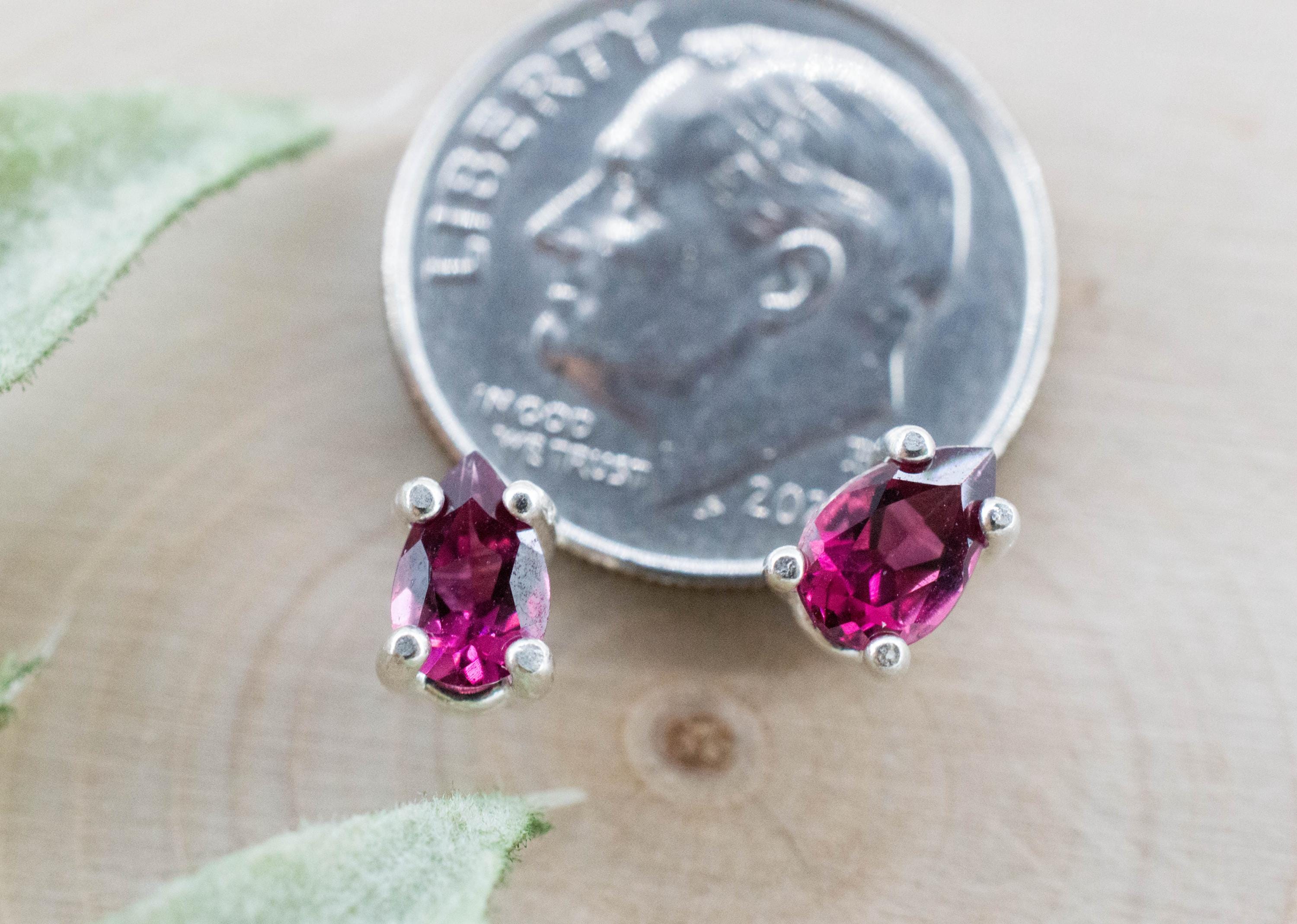 Rubellite Tourmaline Earrings; Natural Untreated Brazilian Tourmaline; 0.705cts - Mark Oliver Gems