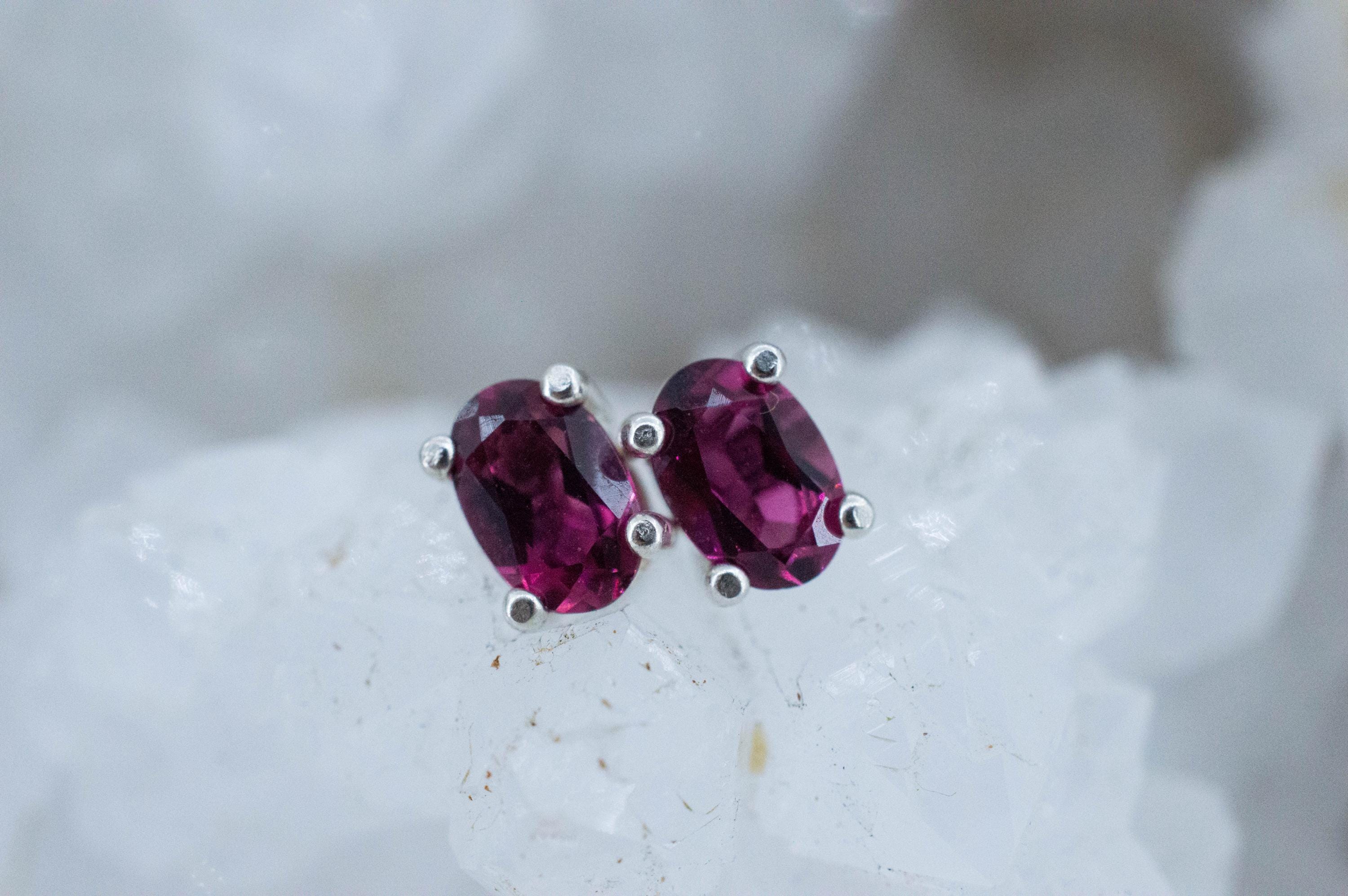 Rubellite Tourmaline Earrings; Natural Untreated Brazilian Tourmaline; 0.880cts - Mark Oliver Gems