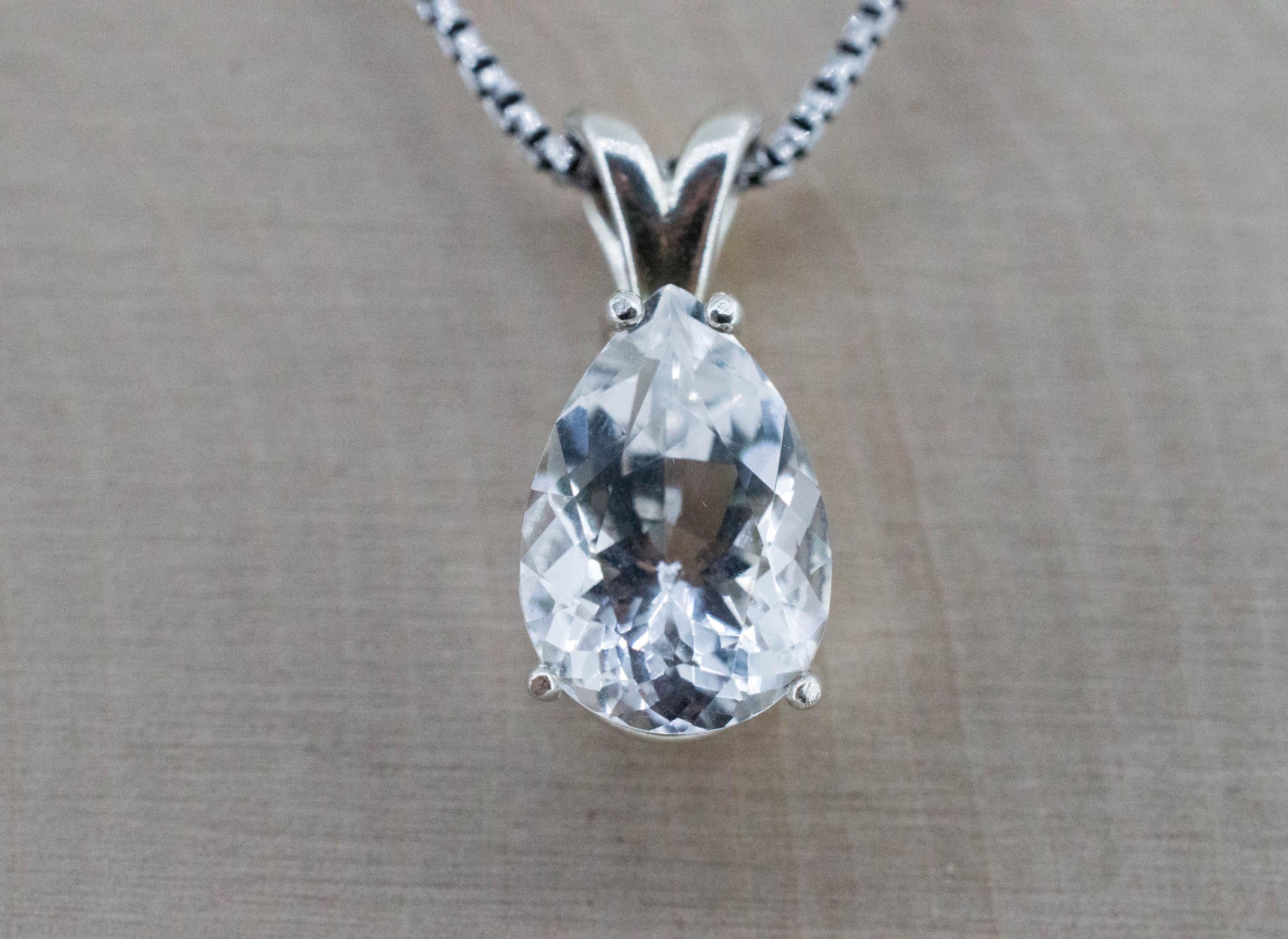 Topaz Pendant; Natural Untreated Brazil Silver Topaz; 3.950cts