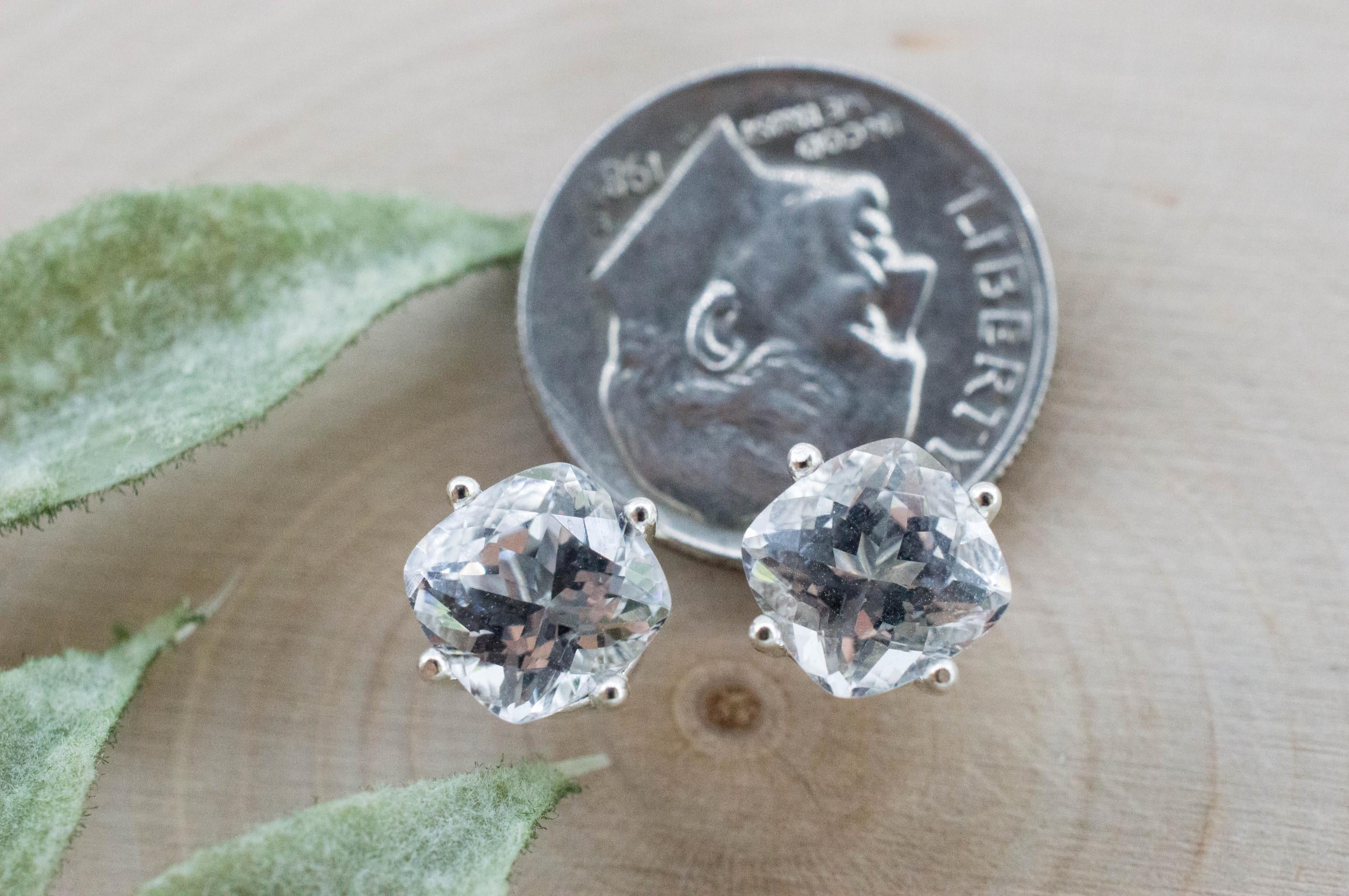 Topaz Earrings; Natural Untreated Brazil Topaz; 3.880cts