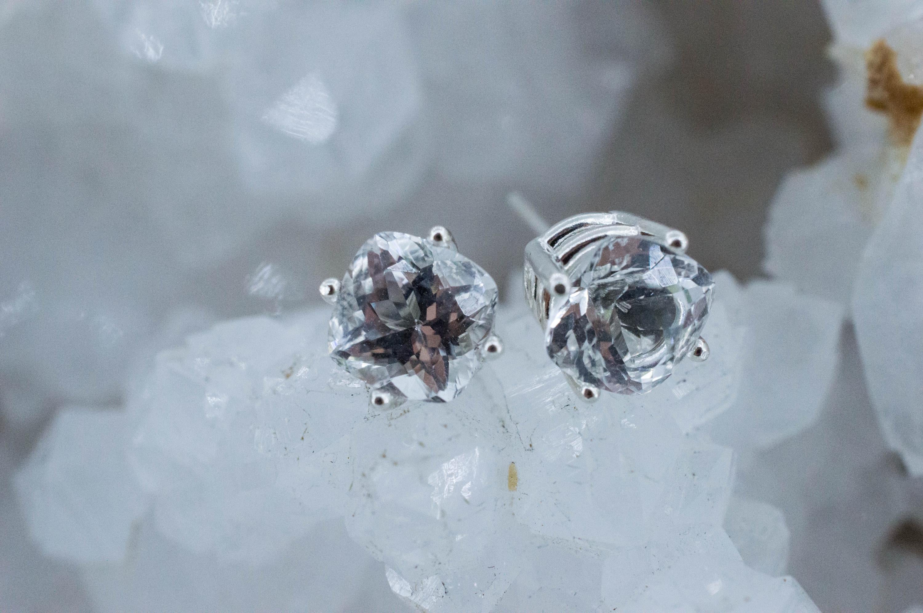 Topaz Earrings; Natural Untreated Brazil Topaz; 3.880cts