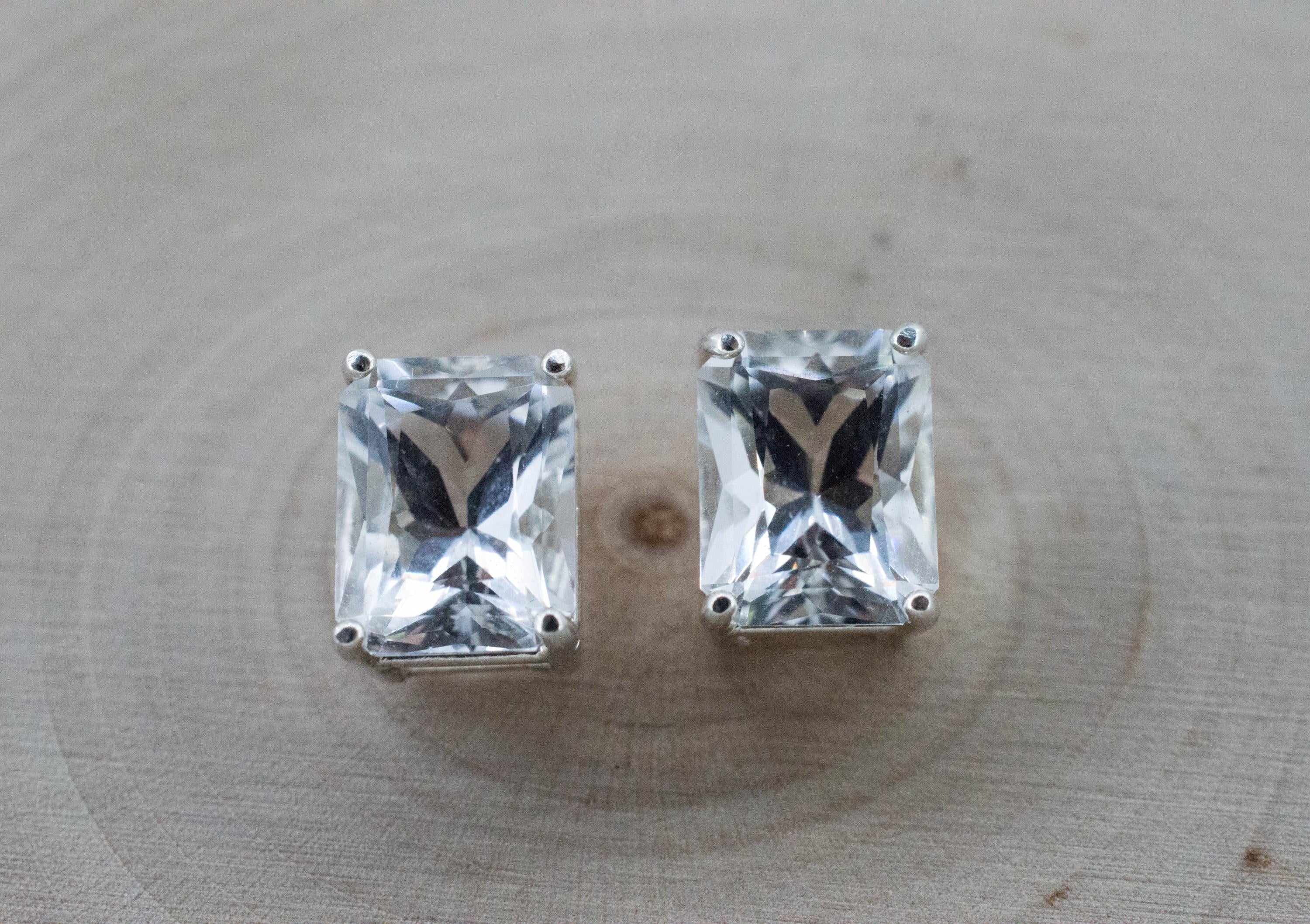 Topaz Earrings; Natural Untreated Brazil Topaz; 5.900cts