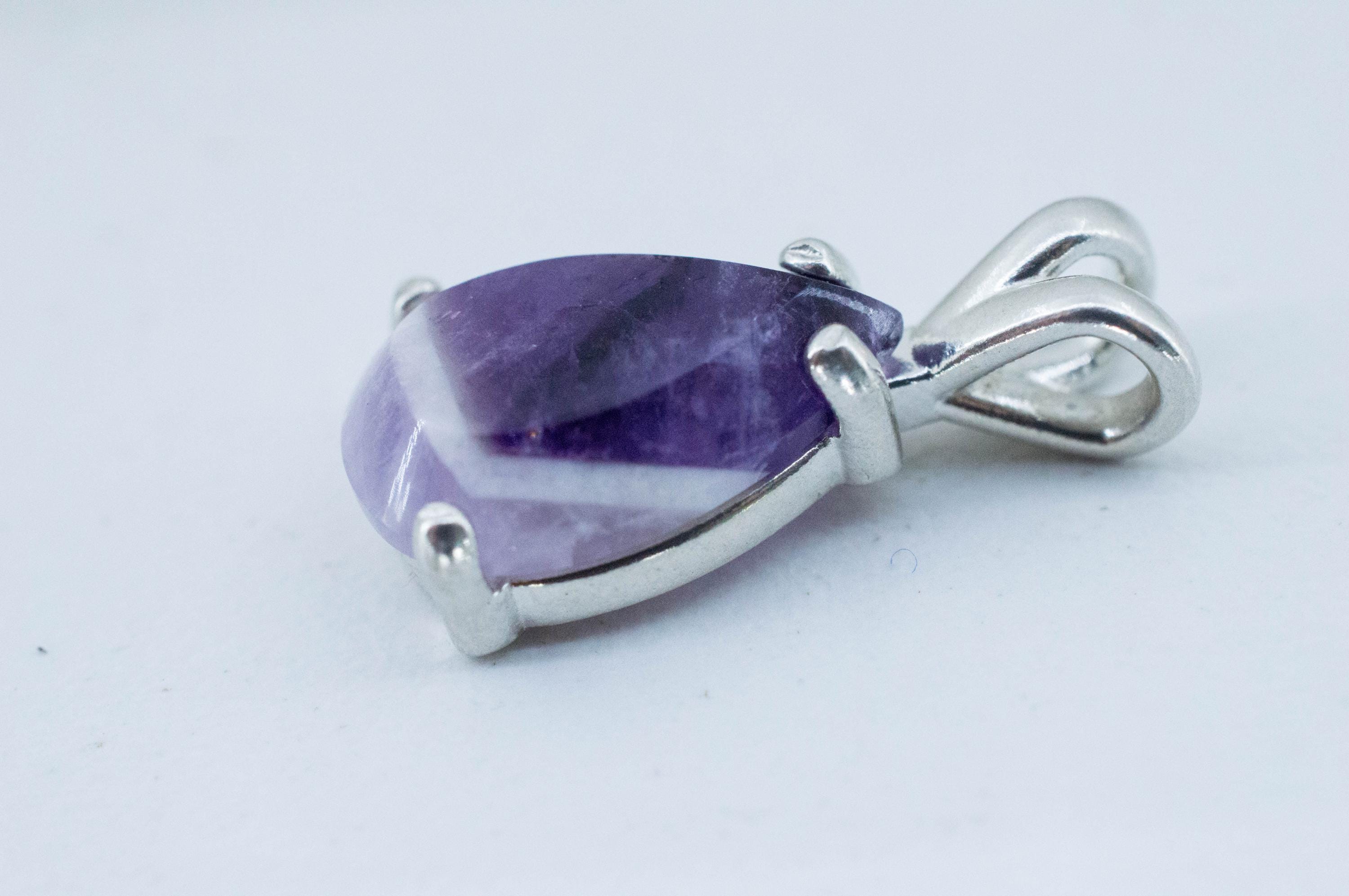 Chevron Amethyst Pendant, Natural Untreated Brazil Amethyst; 3.820cts