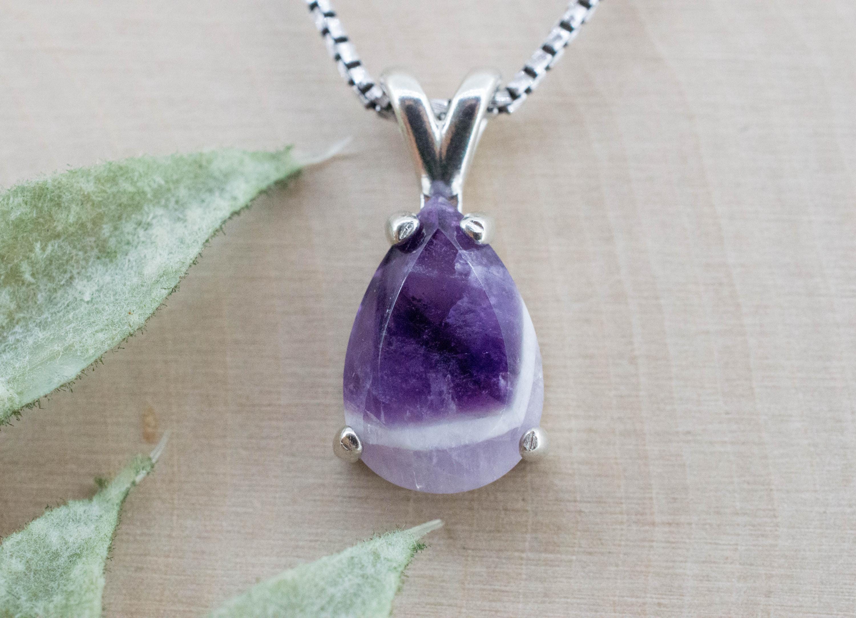 Chevron Amethyst Pendant, Natural Untreated Brazil Amethyst; 3.820cts