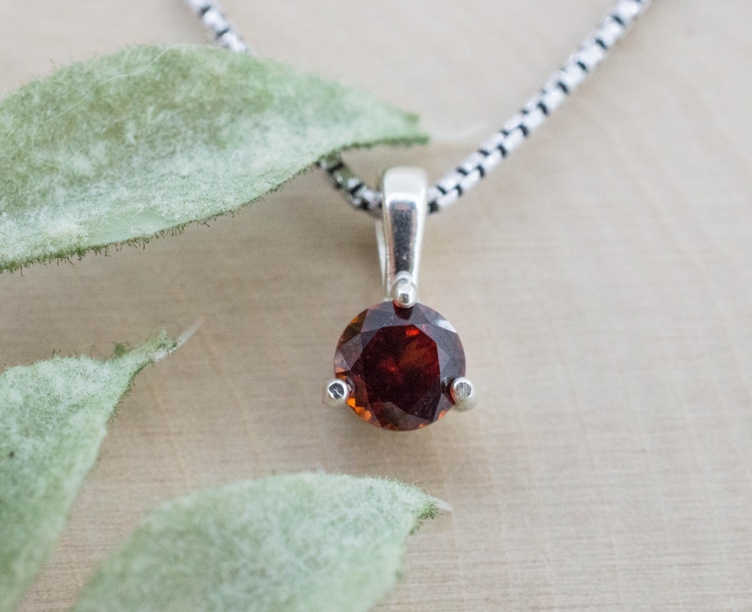 Spessartite Garnet Pendant; Natural Untreated Tanzania Lindi Garnet; 1.040cts