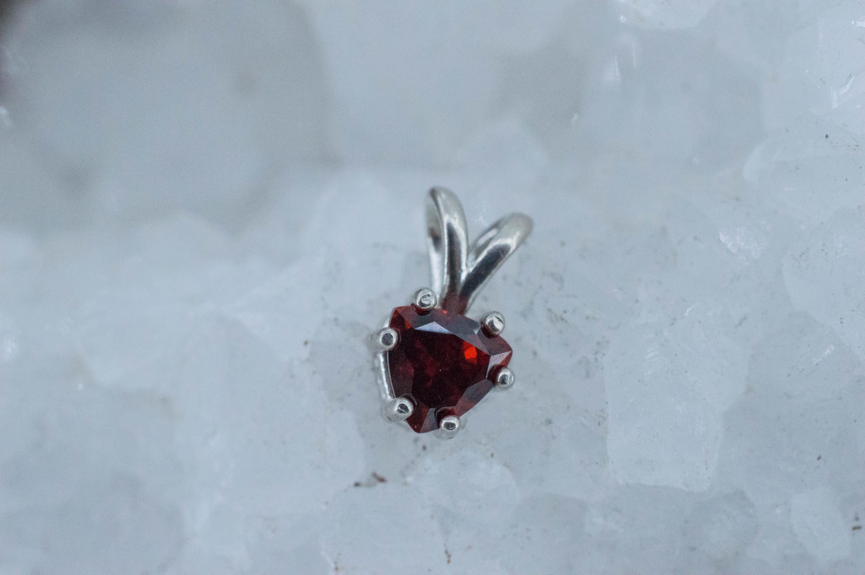 Spessartite Garnet Pendant; Natural Untreated Mozambique Garnet; 1.340cts
