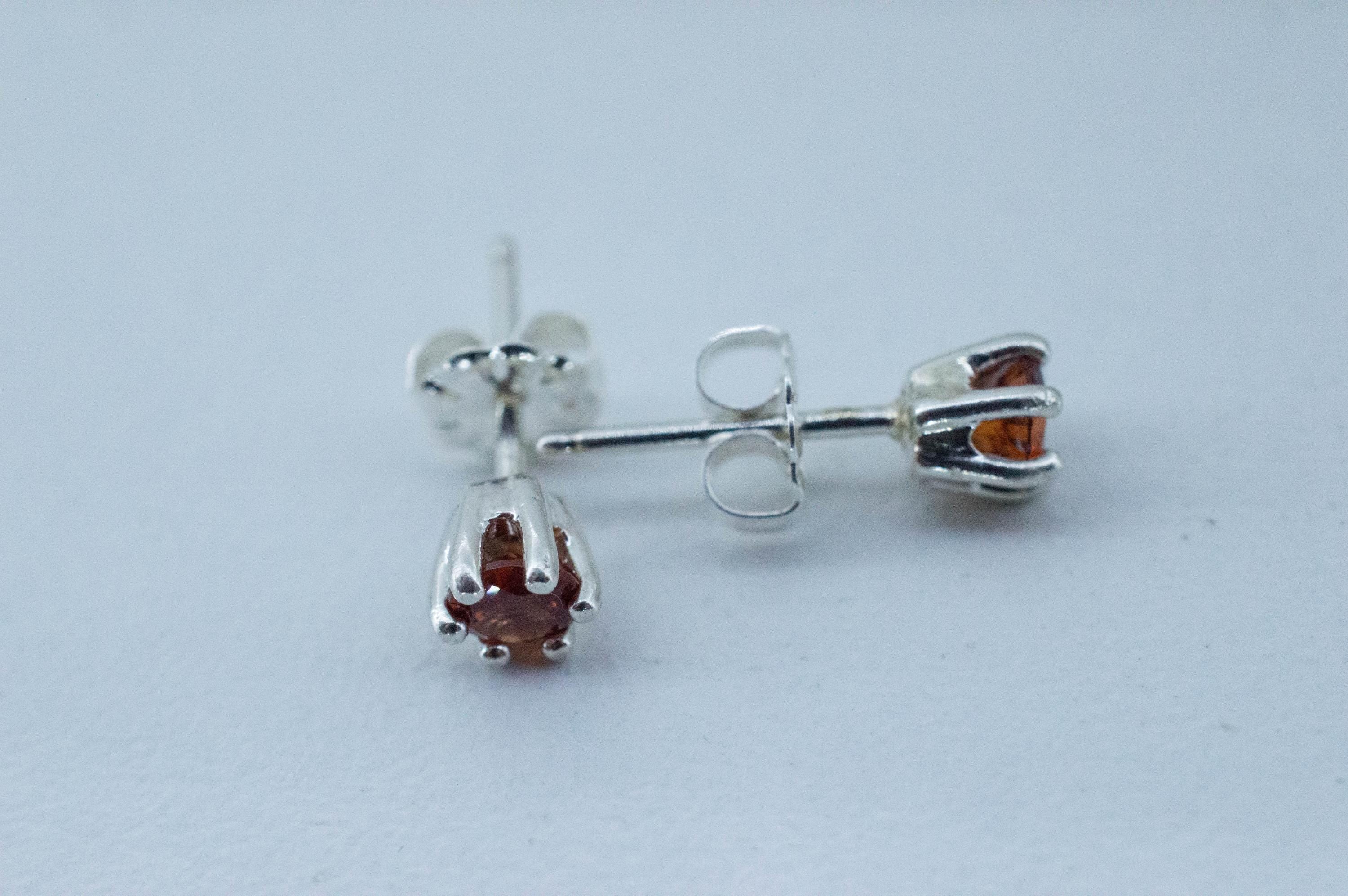 Spessartite Garnet Earrings; Natural Untreated Tanzania Lindi Garnet; 0.575cts - Mark Oliver Gems