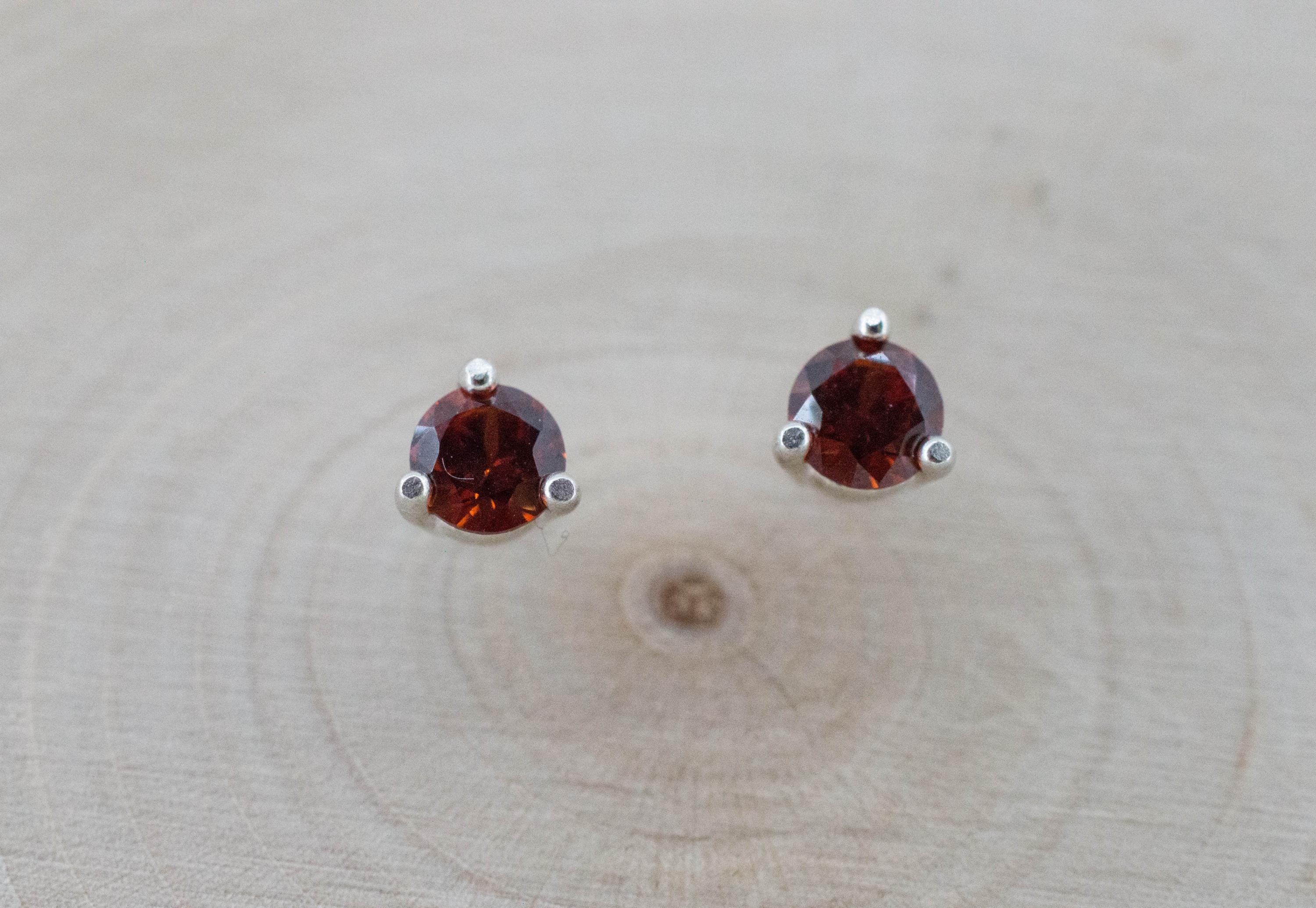 Spessartite Garnet Earrings; Natural Untreated Tanzania Lindi Garnet; 0.660cts - Mark Oliver Gems