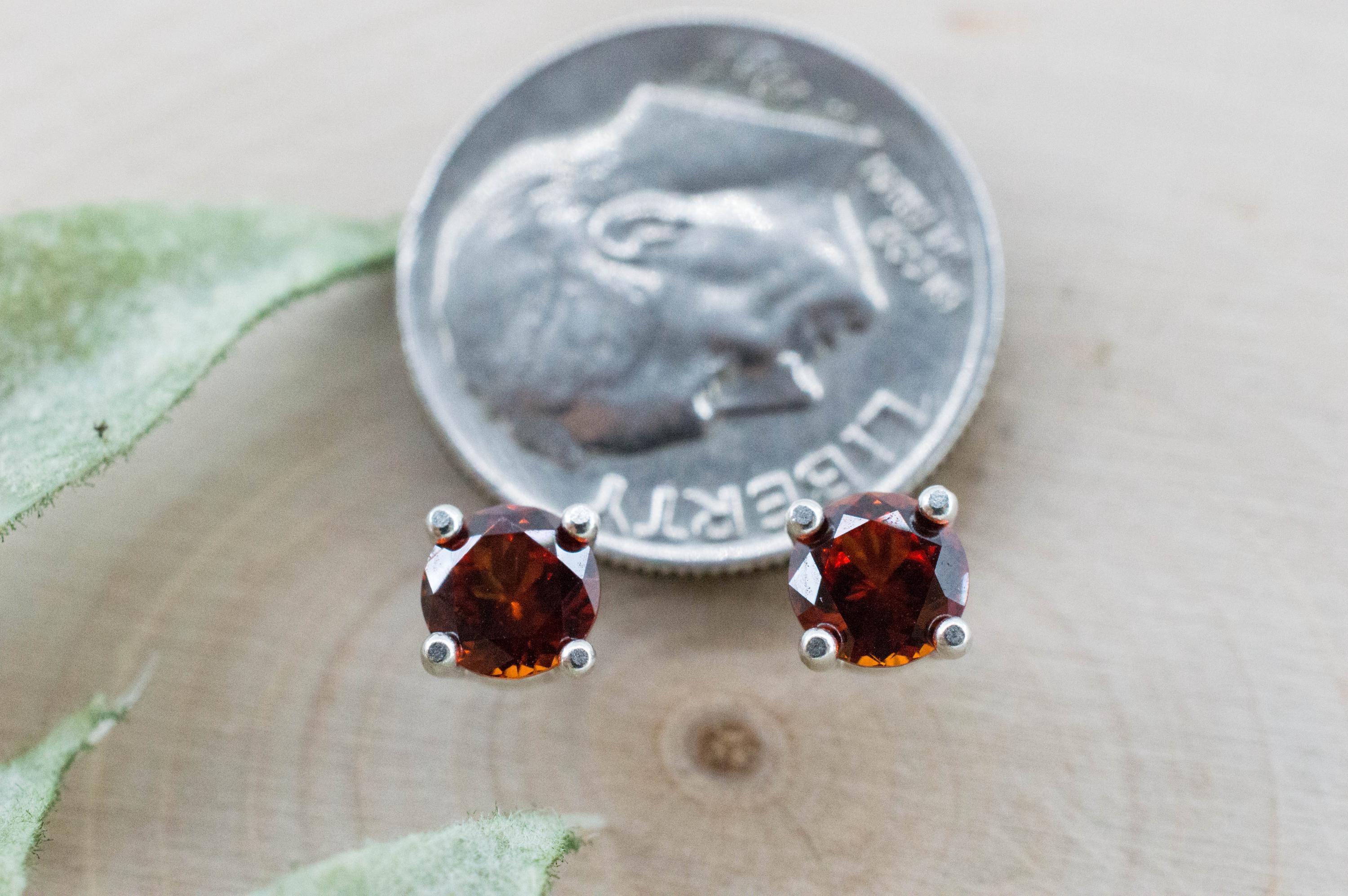 Spessartite Garnet Earrings; Natural Untreated Tanzania Lindi Garnet; 1.080cts - Mark Oliver Gems