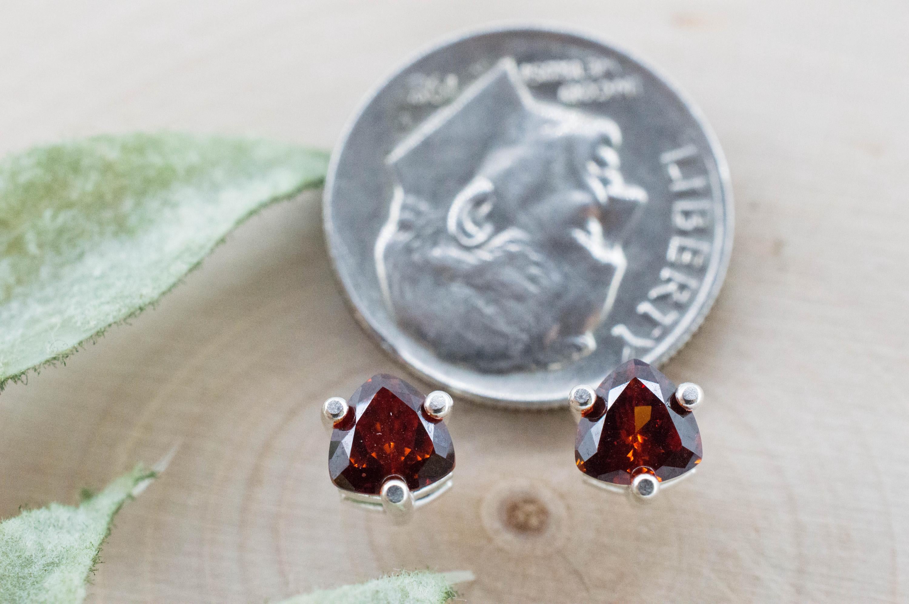 Spessartite Garnet Earrings; Natural Untreated Tanzania Lindi Garnet; 1.125cts - Mark Oliver Gems