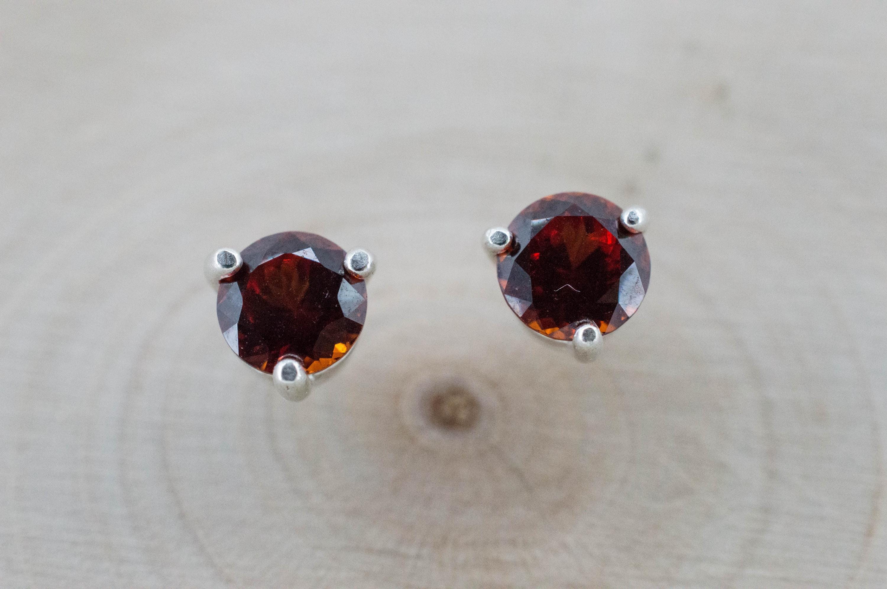 Spessartite Garnet Earrings; Natural Untreated Tanzania Lindi Garnet; 1.410cts - Mark Oliver Gems