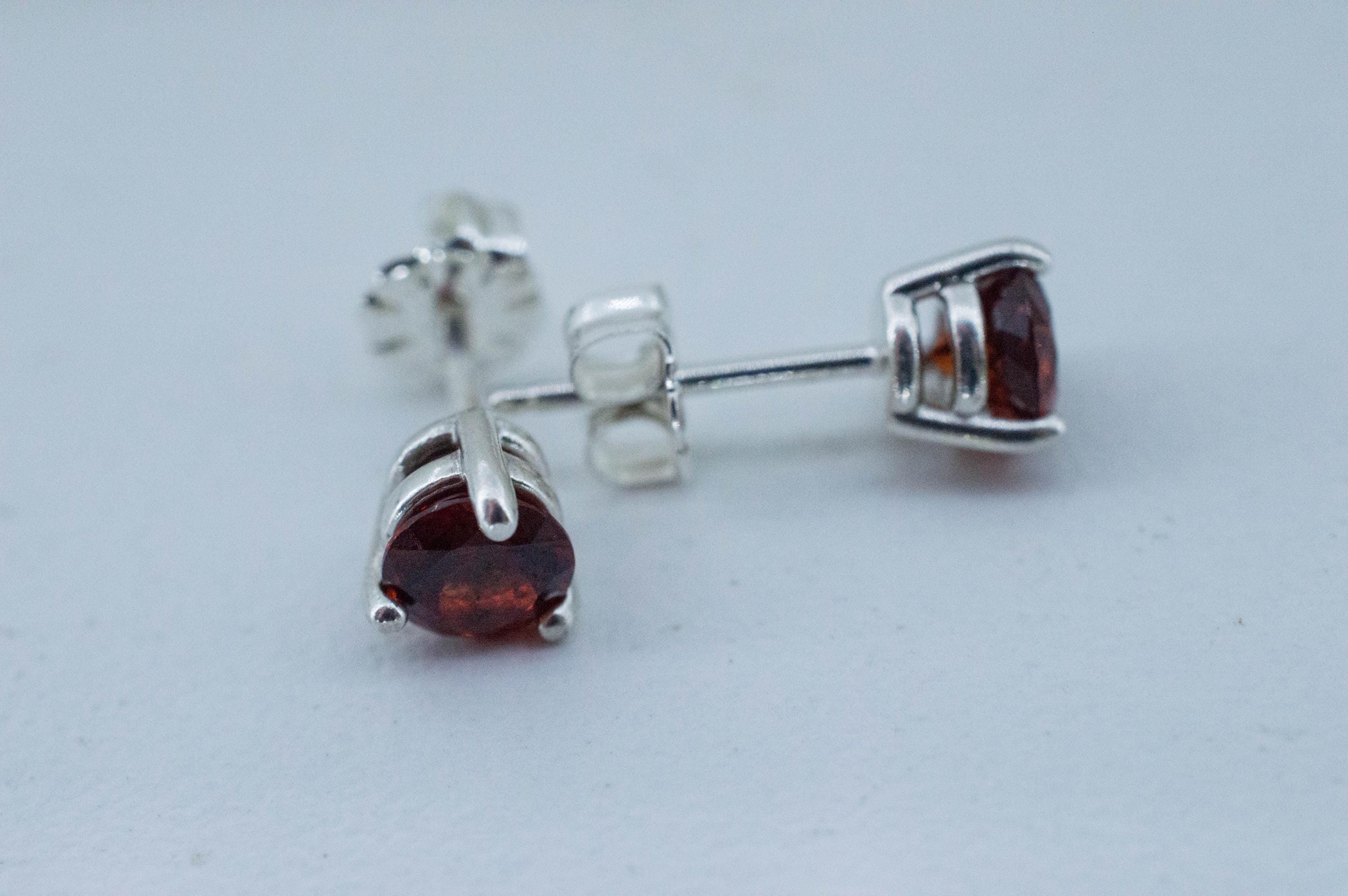 Spessartite Garnet Earrings; Natural Untreated Tanzania Lindi Garnet; 1.410cts - Mark Oliver Gems