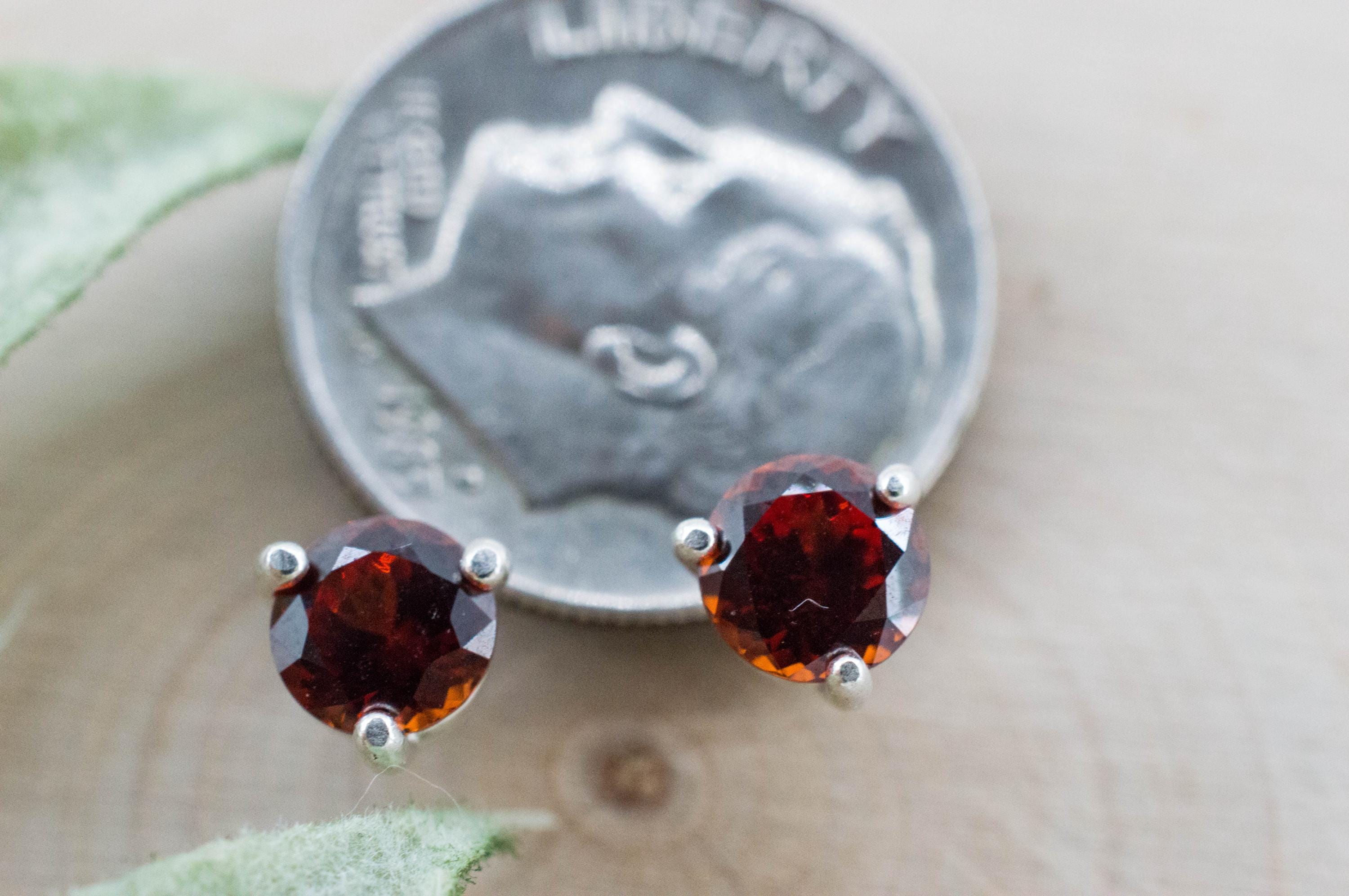 Spessartite Garnet Earrings; Natural Untreated Tanzania Lindi Garnet; 1.410cts - Mark Oliver Gems