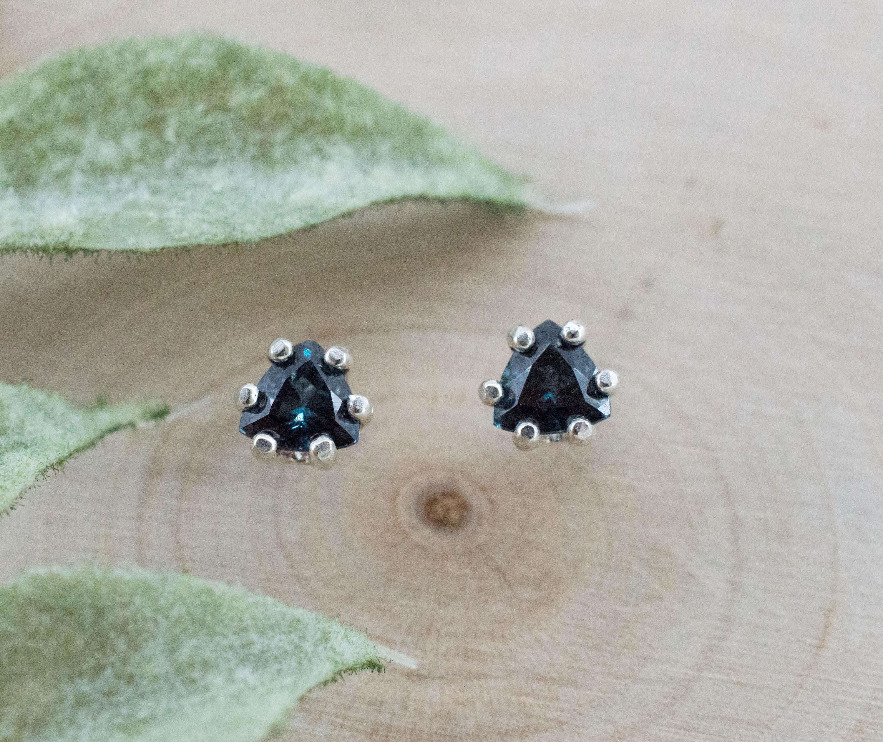 Blue Garnet Earrings; Natural Untreated Madagascar Color Change Garnet; 0.710cts - Mark Oliver Gems