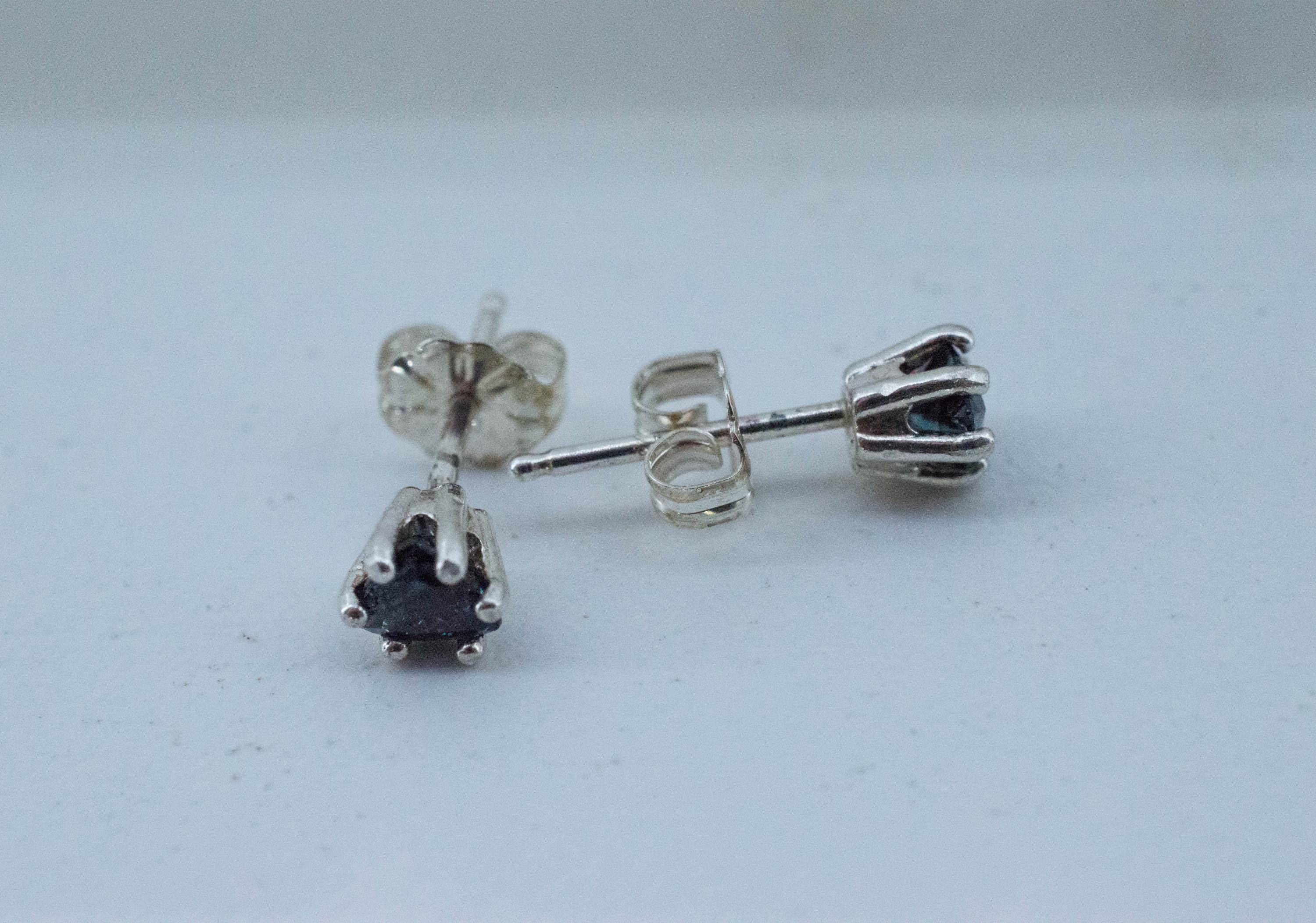 Blue Garnet Earrings; Natural Untreated Madagascar Color Change Garnet; 0.710cts - Mark Oliver Gems