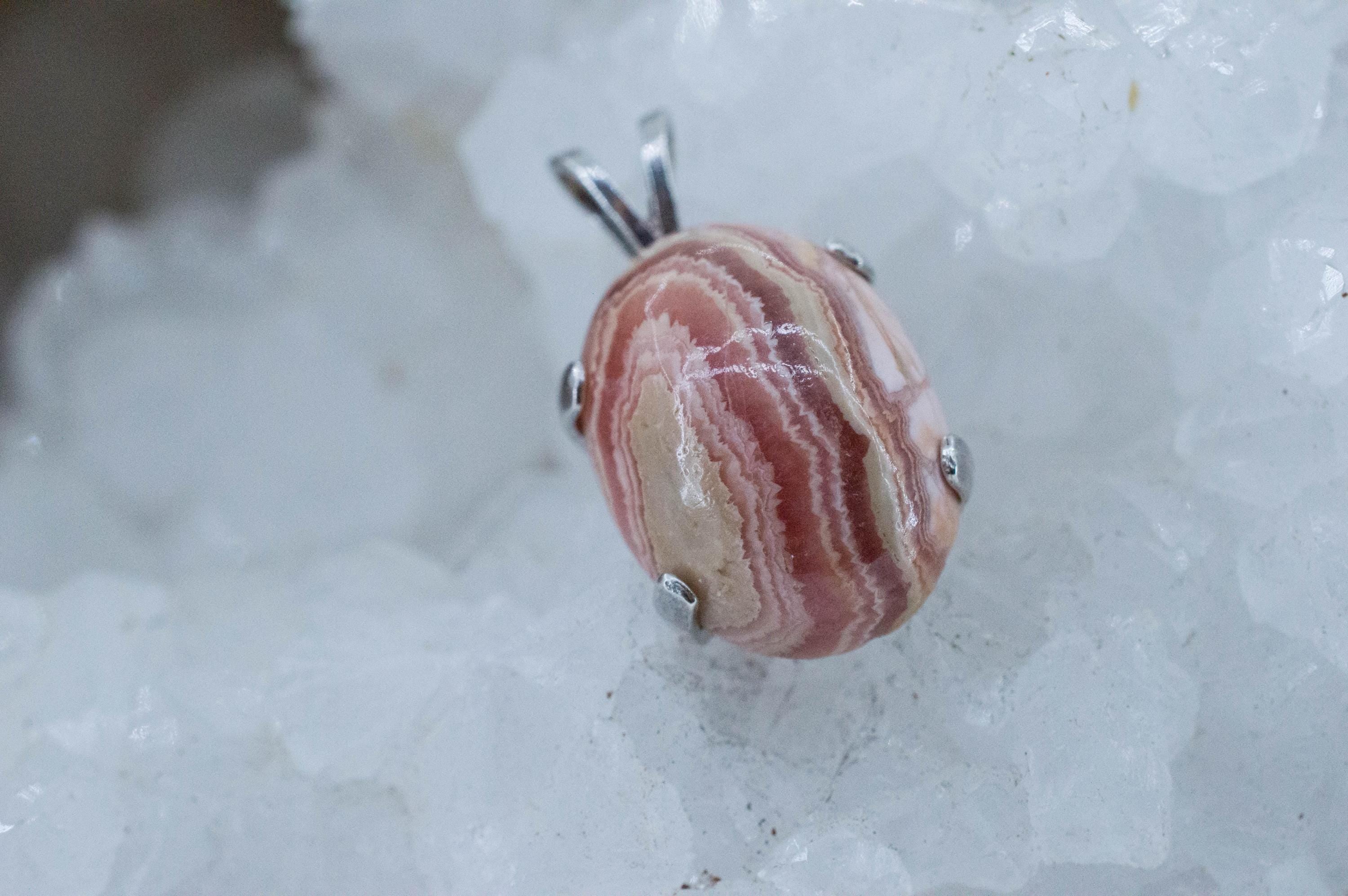 Rhodochrosite Pendant; Natural Untreated Argentina Rhodochrosite; 16.885cts