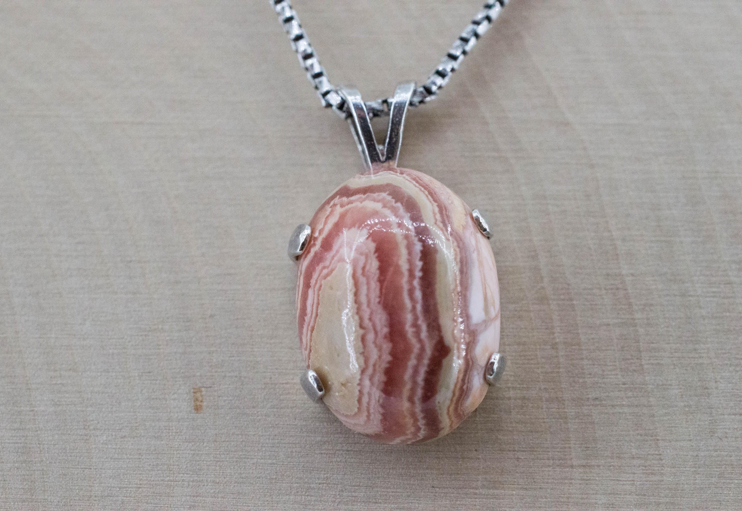 Rhodochrosite Pendant; Natural Untreated Argentina Rhodochrosite; 16.885cts