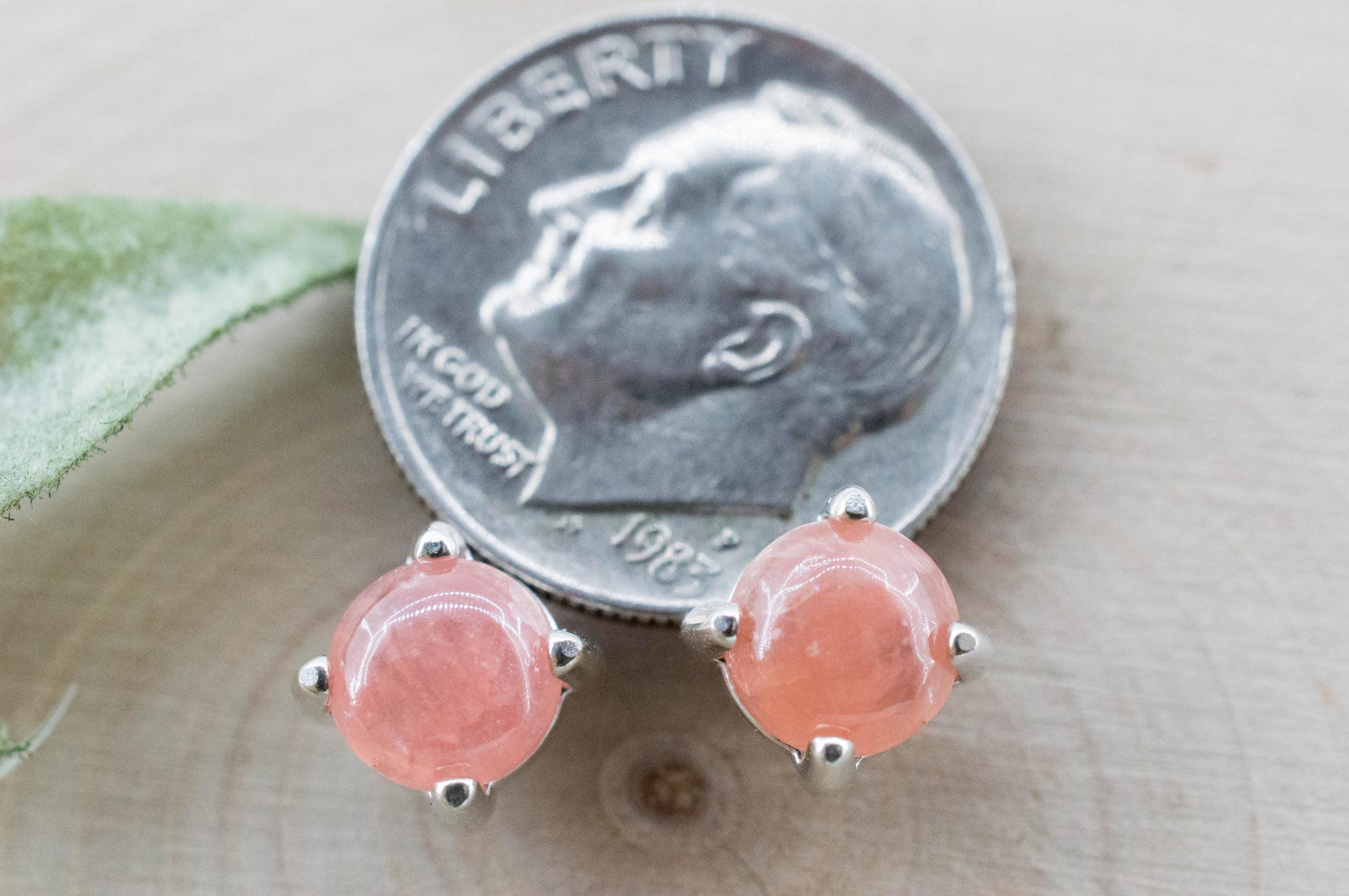 Rhodochrosite Earrings; Natural Untreated Argentina Rhodochrosite; 2.140cts - Mark Oliver Gems