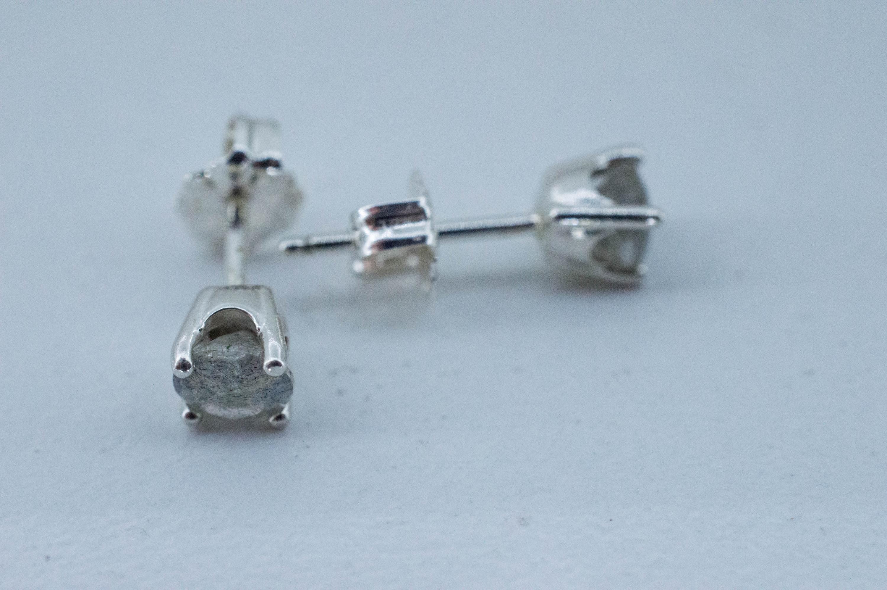 Labradorite Earrings; Natural Untreated Madagascar Labradorite; 0.760cts - Mark Oliver Gems