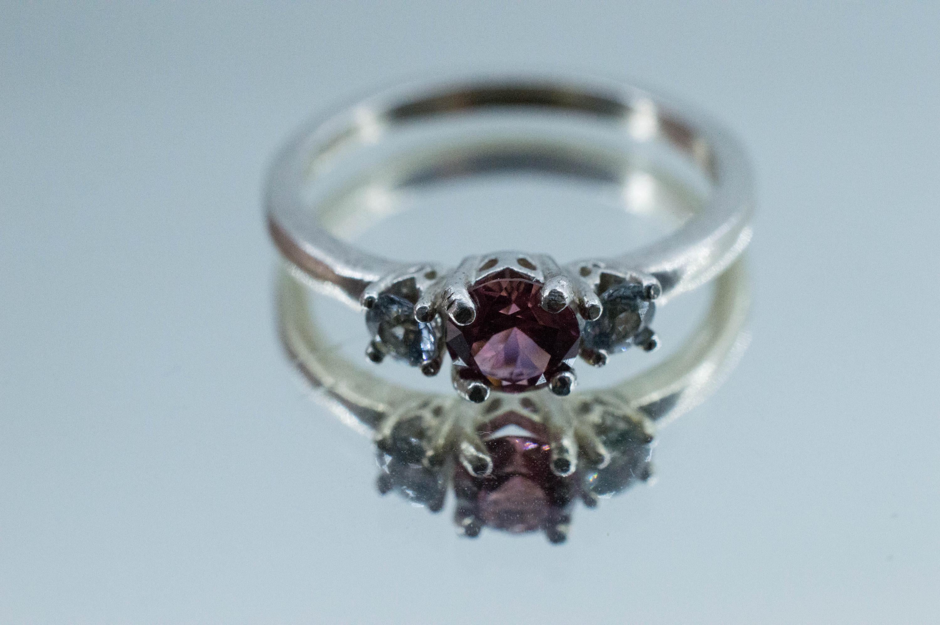 Imperial Garnet and Gray Spinel Ring, Natural Untreated Tanzania Lindi Garnet and Mozambique Spinel - Mark Oliver Gems