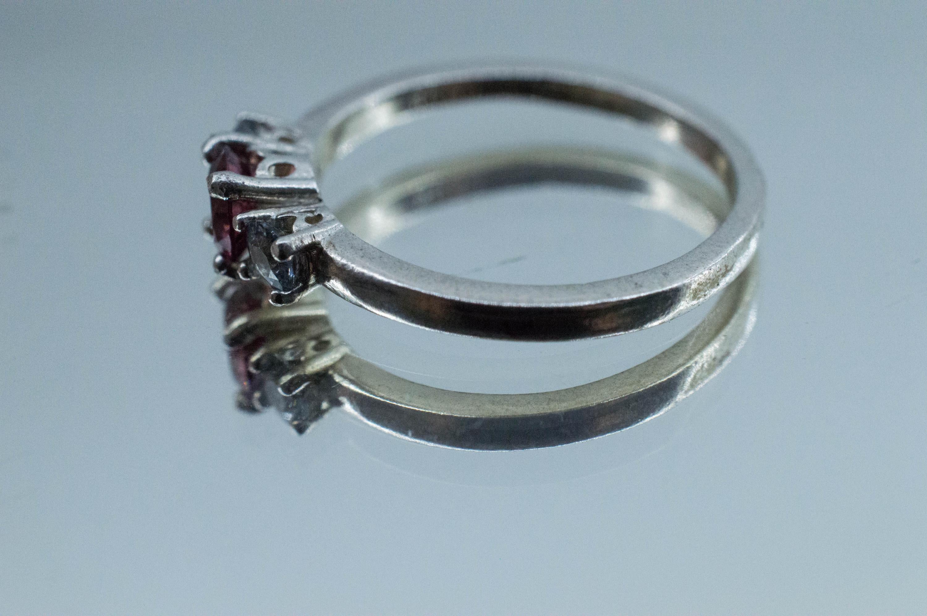 Imperial Garnet and Gray Spinel Ring, Natural Untreated Tanzania Lindi Garnet and Mozambique Spinel - Mark Oliver Gems