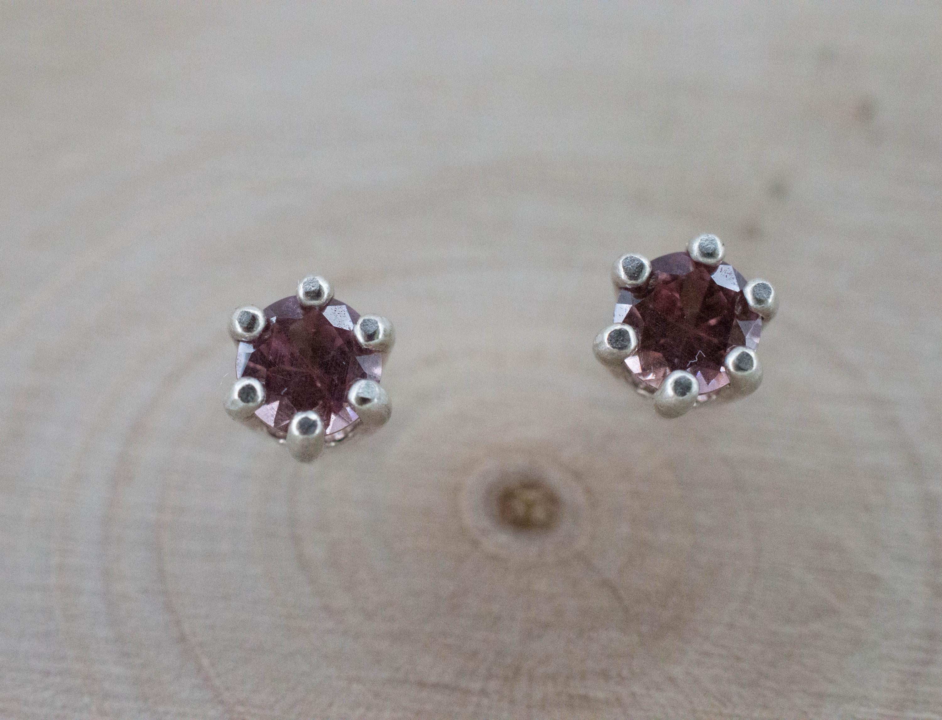 Imperial Garnet Earrings; Natural Untreated Tanzania Lindi Garnet; 0.525cts - Mark Oliver Gems