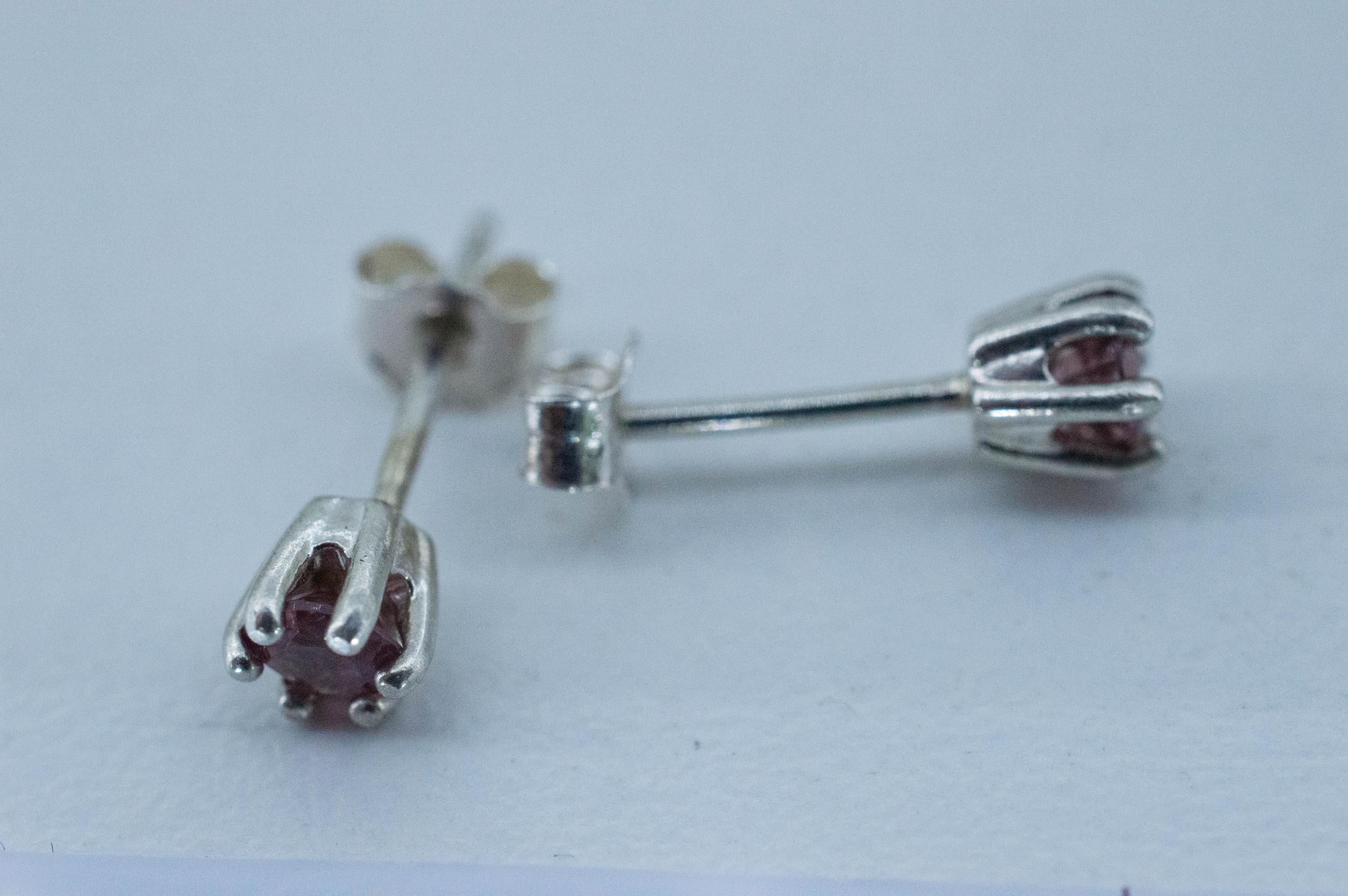 Imperial Garnet Earrings; Natural Untreated Tanzania Lindi Garnet; 0.525cts - Mark Oliver Gems