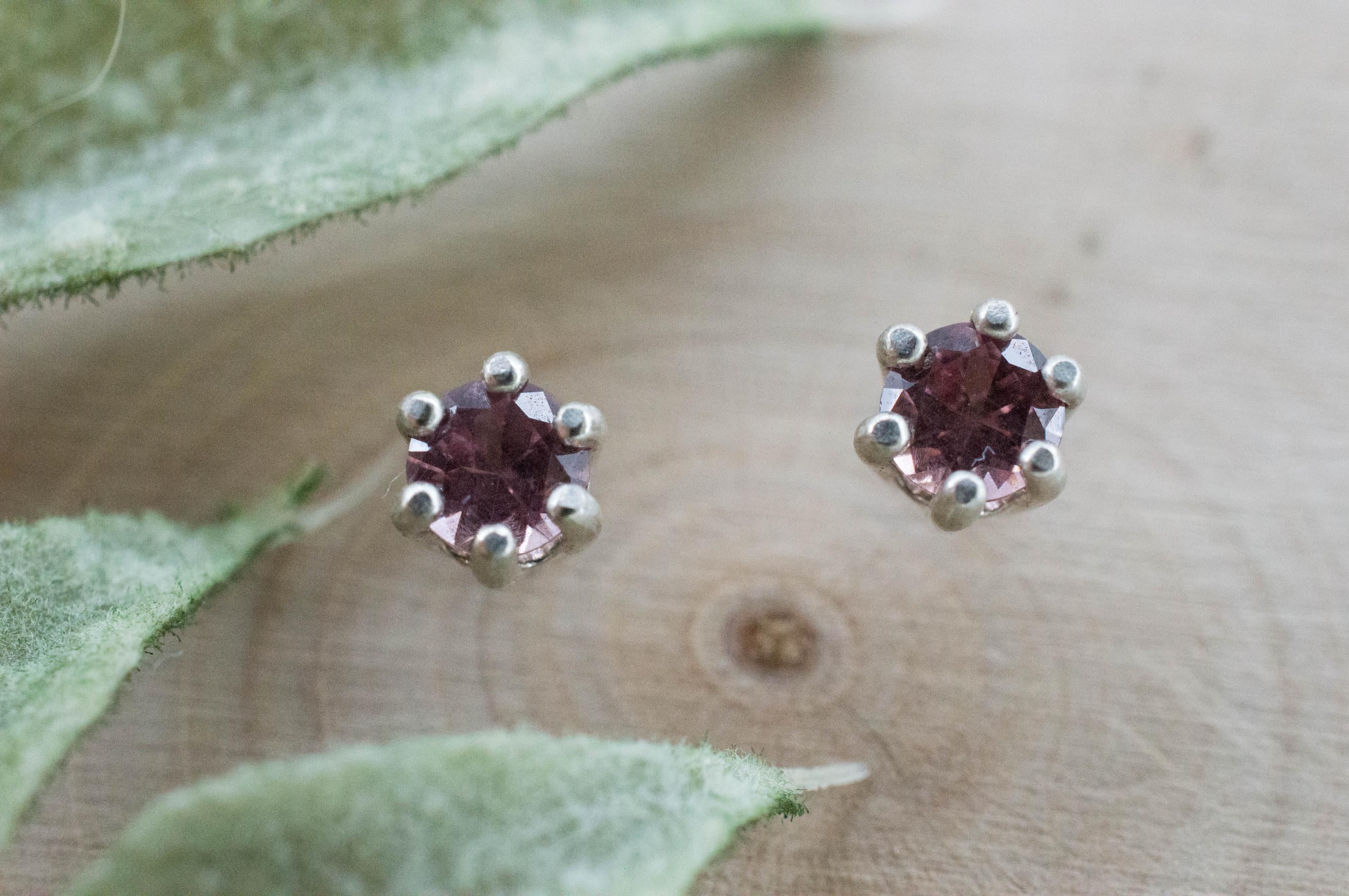 Imperial Garnet Earrings; Natural Untreated Tanzania Lindi Garnet; 0.525cts - Mark Oliver Gems