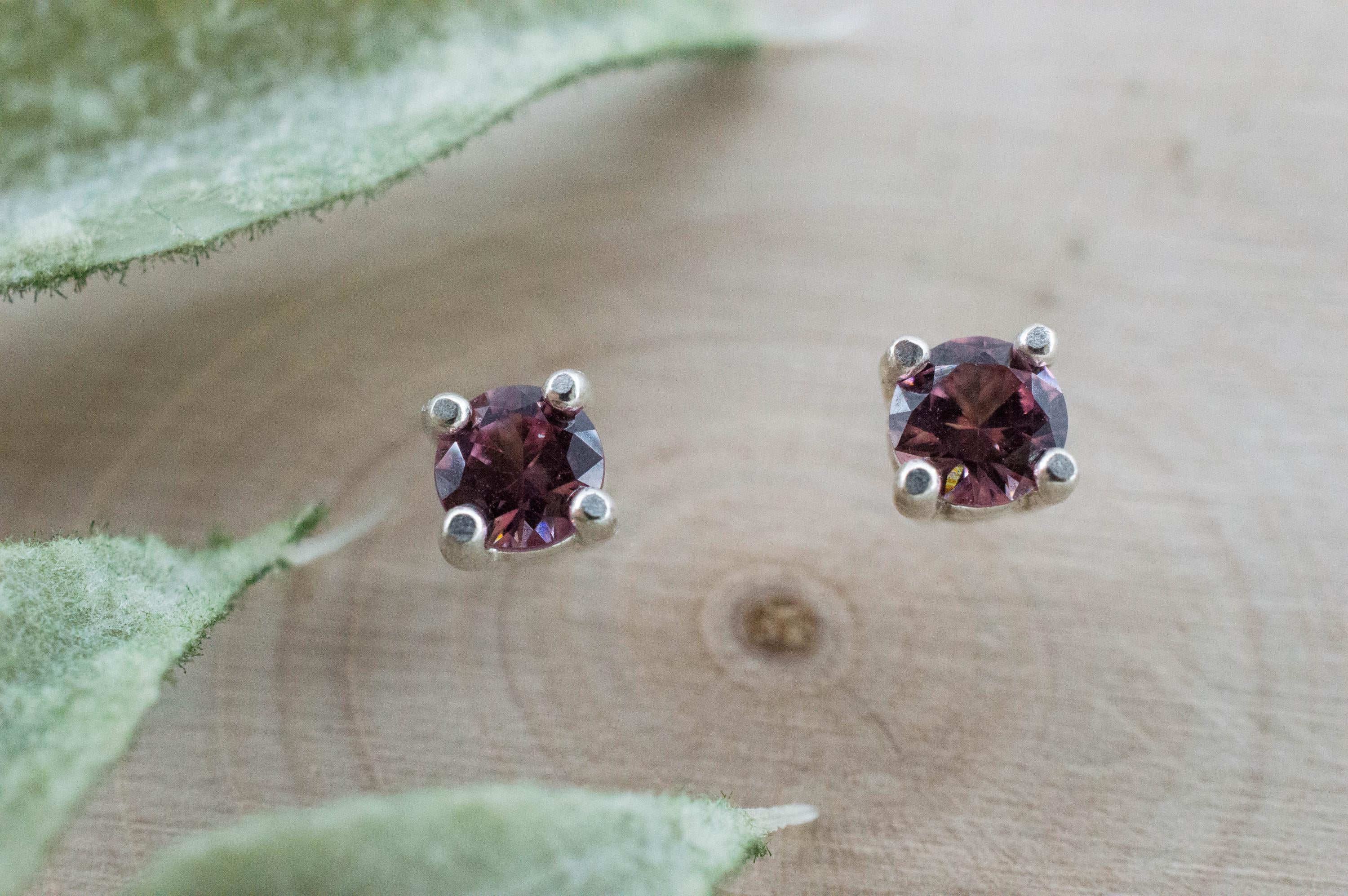 Imperial Garnet Earrings; Natural Untreated Tanzania Lindi Garnet; 0.545cts - Mark Oliver Gems