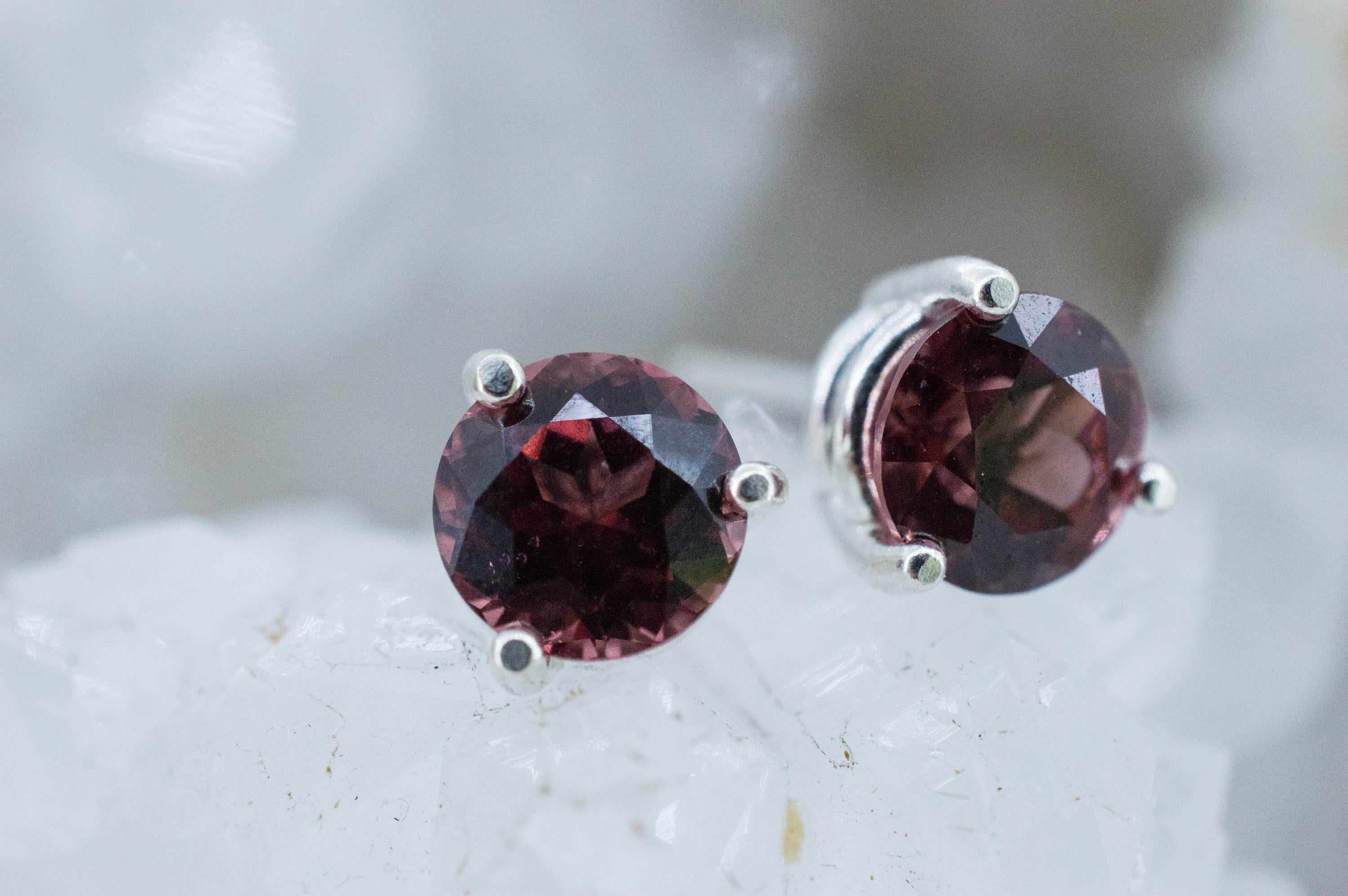 Imperial Garnet Earrings; Natural Untreated Tanzania Lindi Garnet; 2.785cts - Mark Oliver Gems
