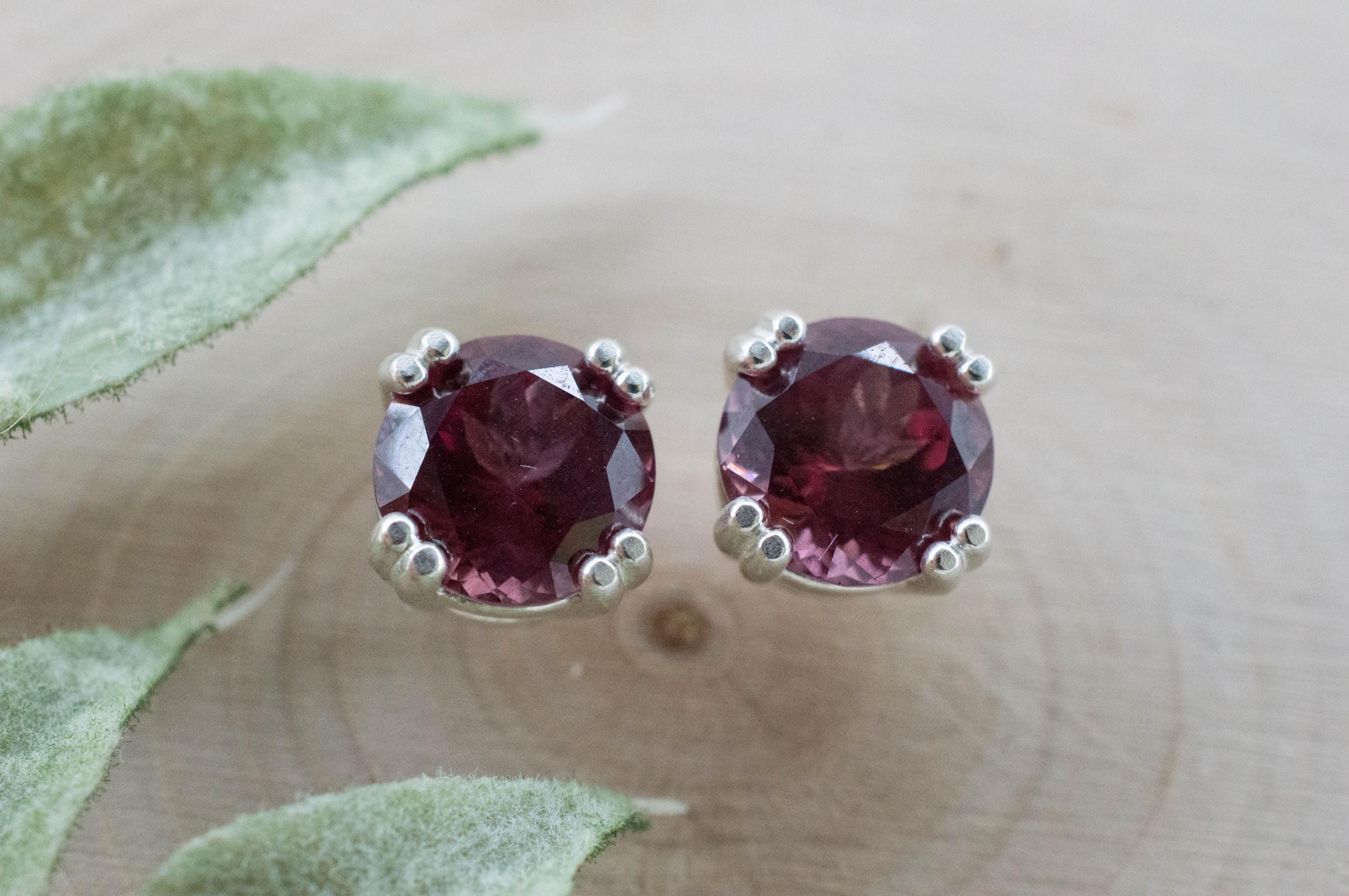 Imperial Garnet Earrings; Natural Untreated Tanzania Lindi Garnet; 5.035cts - Mark Oliver Gems