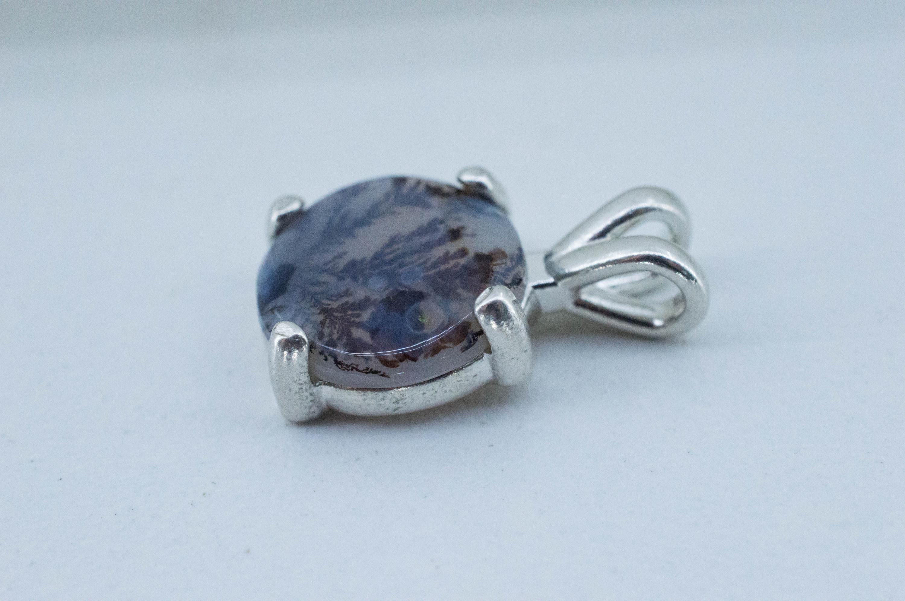 Dendritic Agate Pendant; Natural Untreated India Sanjar Agate; 3.090cts - Mark Oliver Gems