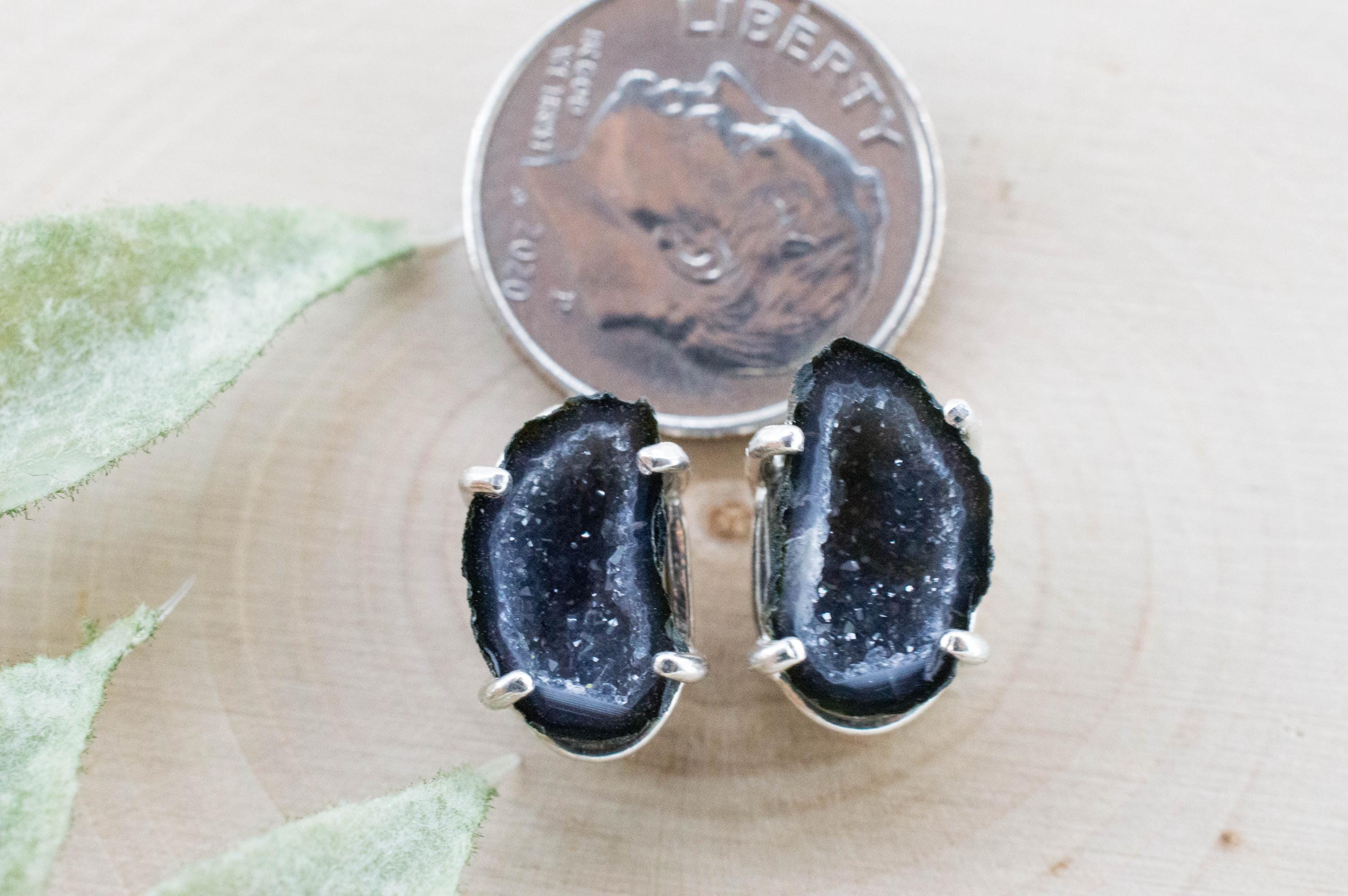 Agate Geode Earrings, Natural Untreated Mexico Tabasco Mini Geodes; 3.400cts - Mark Oliver Gems
