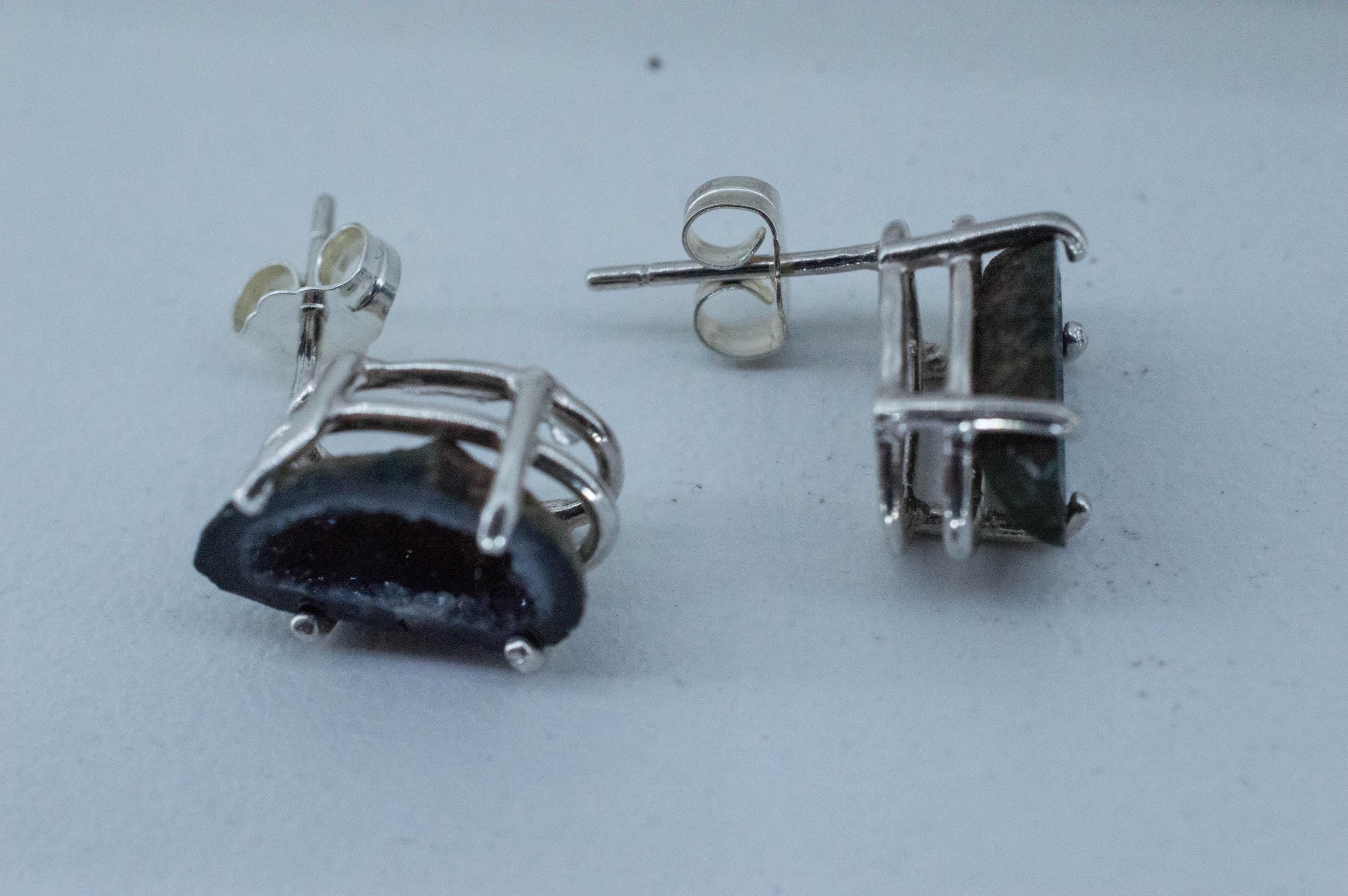 Agate Geode Earrings, Natural Untreated Mexico Tabasco Mini Geodes; 3.400cts - Mark Oliver Gems