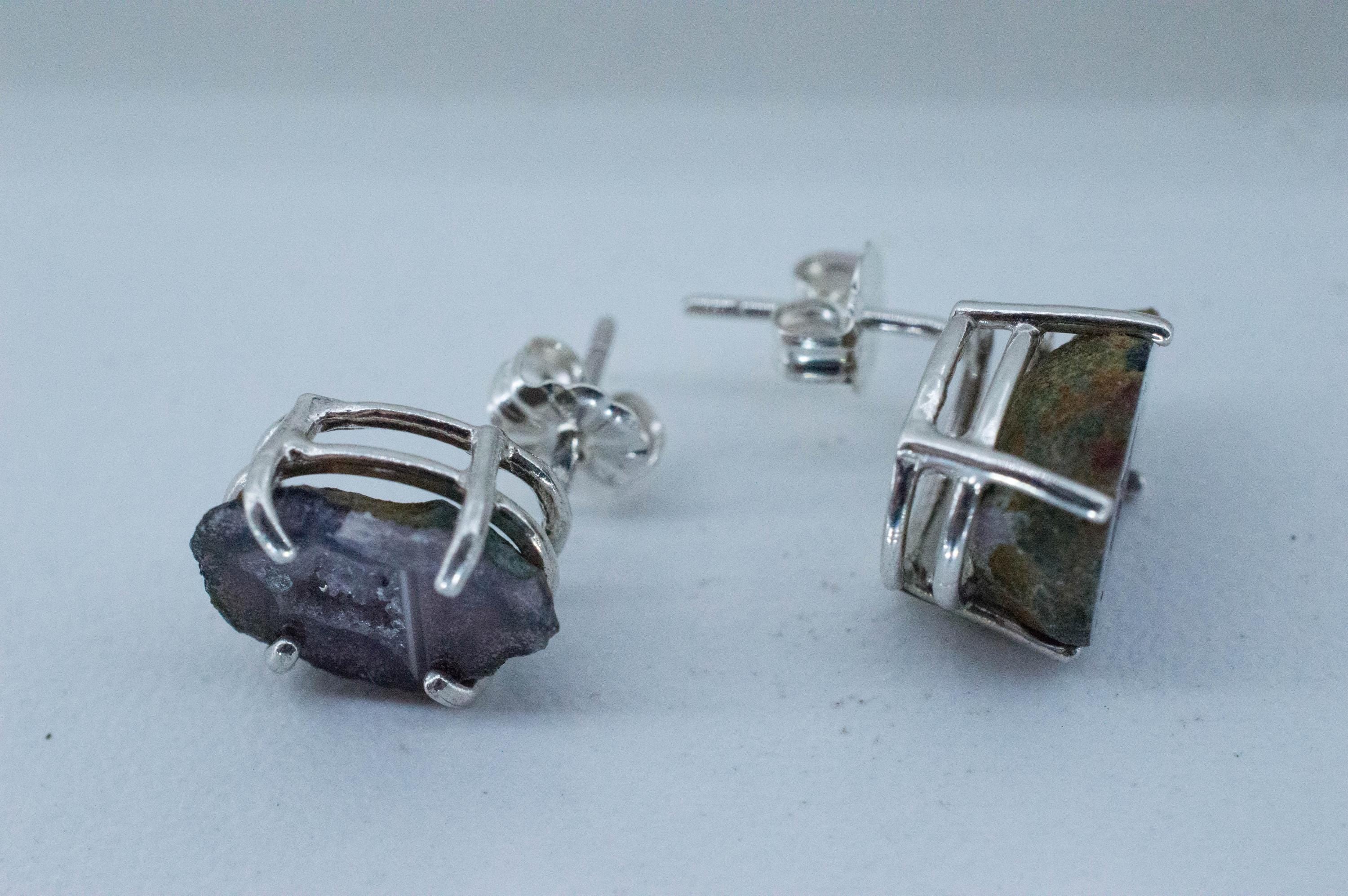 Agate Geode Earrings, Natural Untreated Mexico Tabasco Mini Geodes; 6.105cts - Mark Oliver Gems